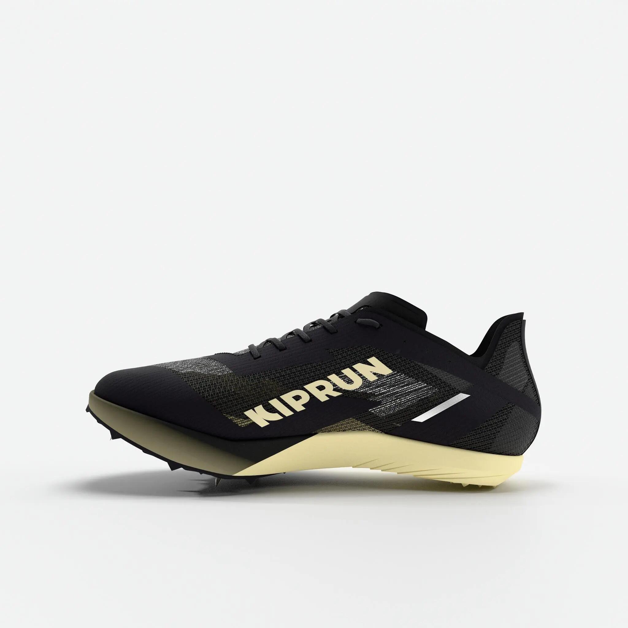 Chaussures d'athlétisme et de cross country, Kiprun Kipsonic XC noires beiges 3/8