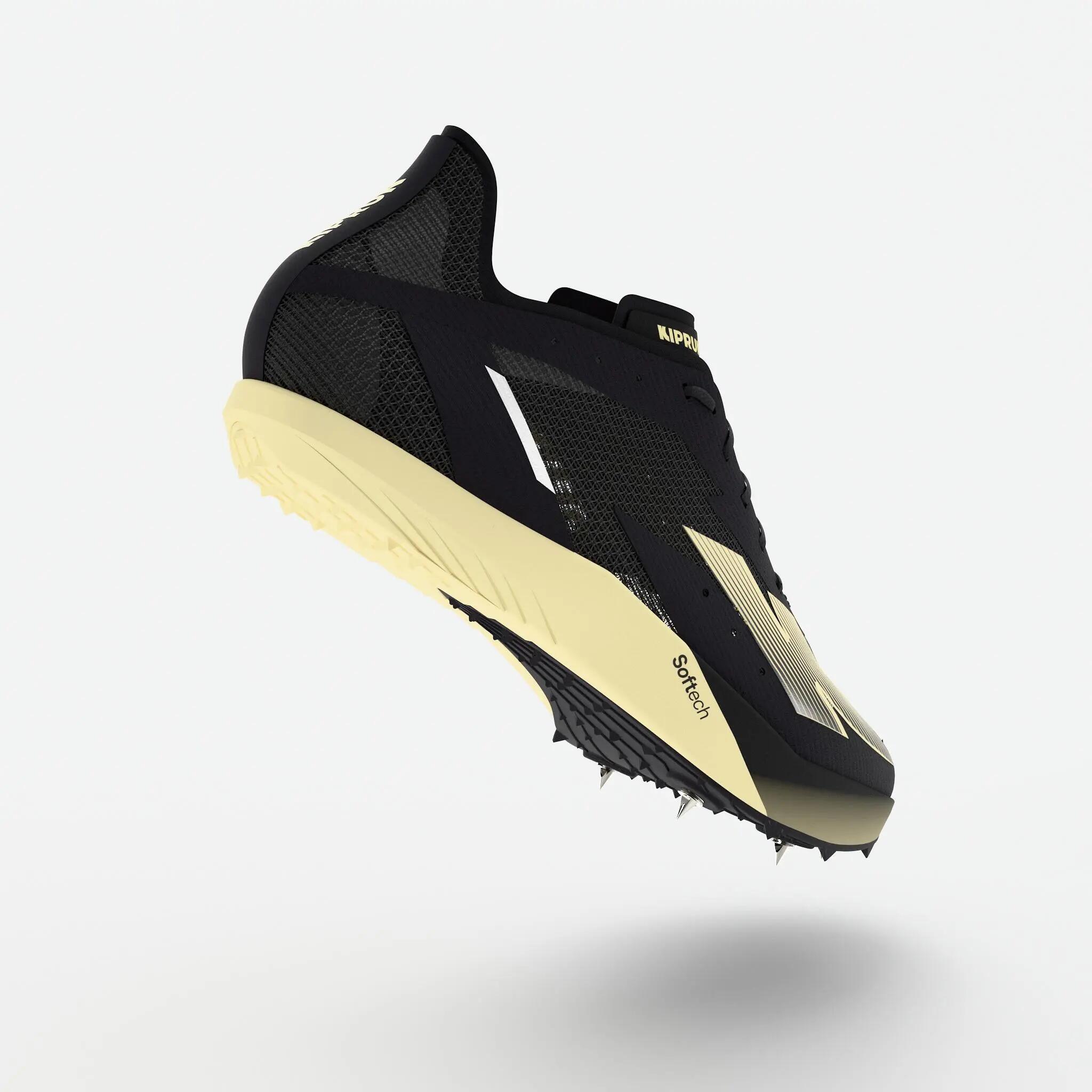 Chaussures d'athlétisme et de cross country, Kiprun Kipsonic XC noires beiges 4/8