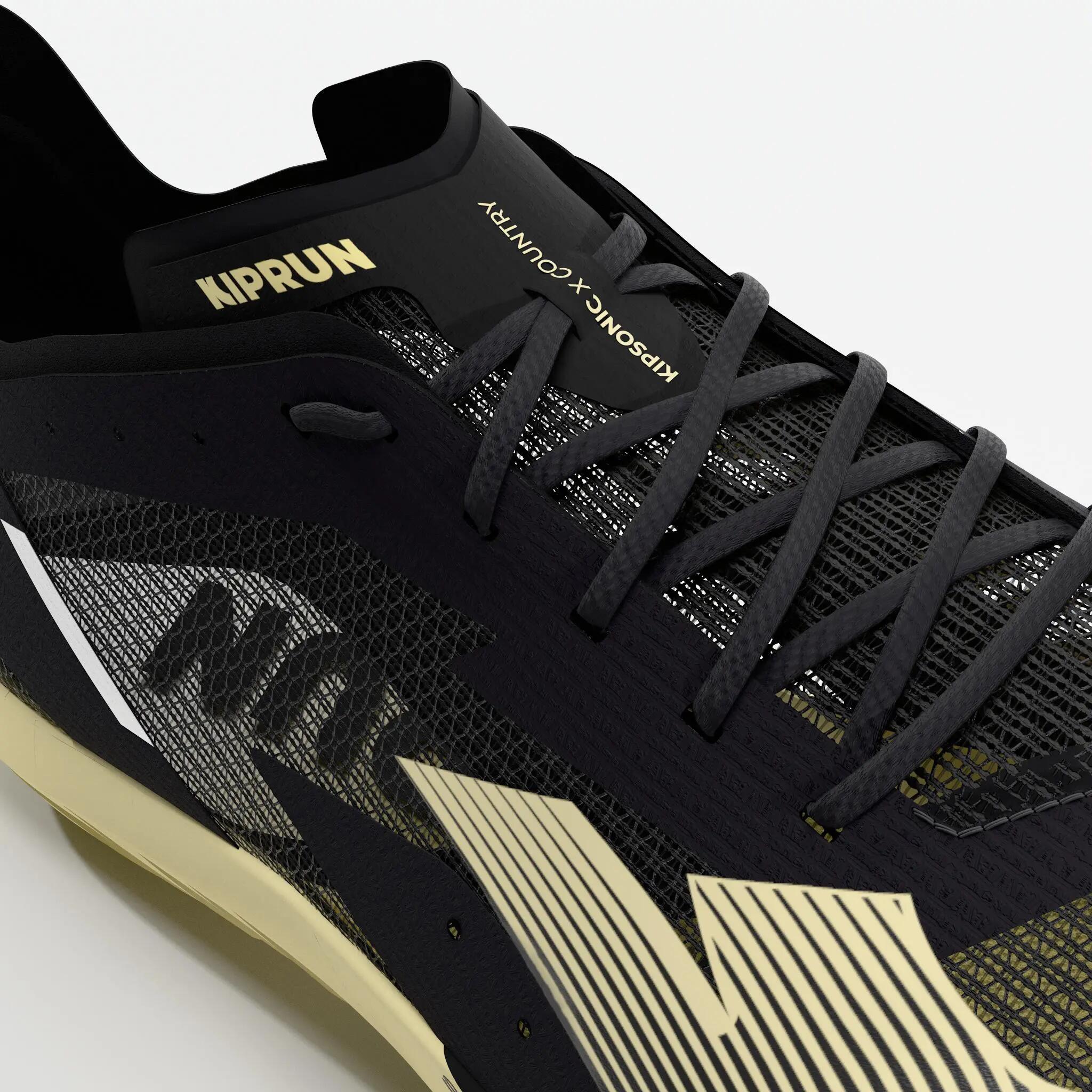 Chaussures d'athlétisme et de cross country, Kiprun Kipsonic XC noires beiges 8/8