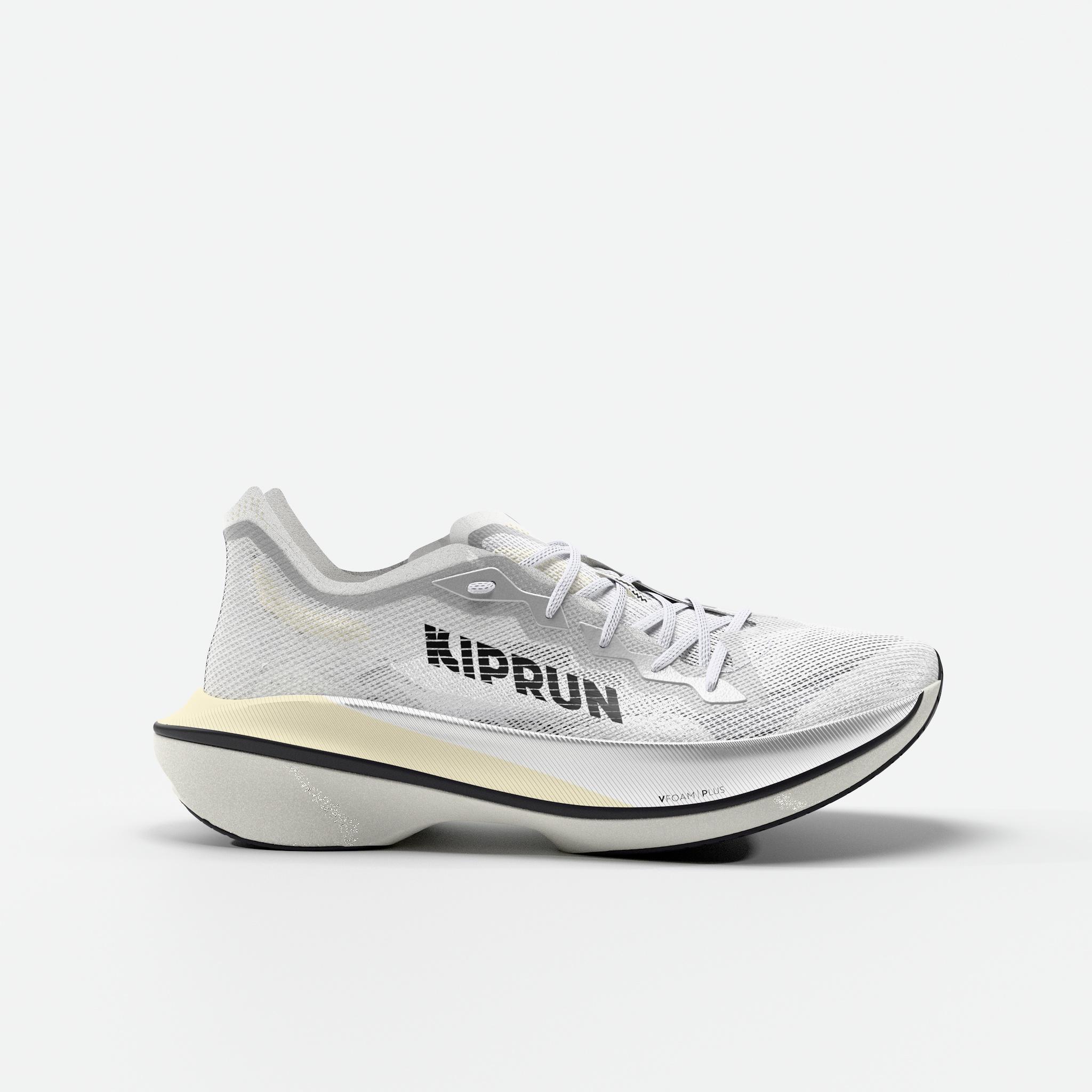 Chaussures de Running avec plaque Carbone Homme, Kiprun KD900 X LD 2 blanc jaune
