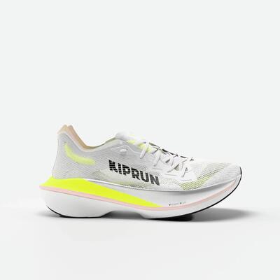Scarpe running donna KD900X LD2 con piastra in carbonio bianco-rosa fluo