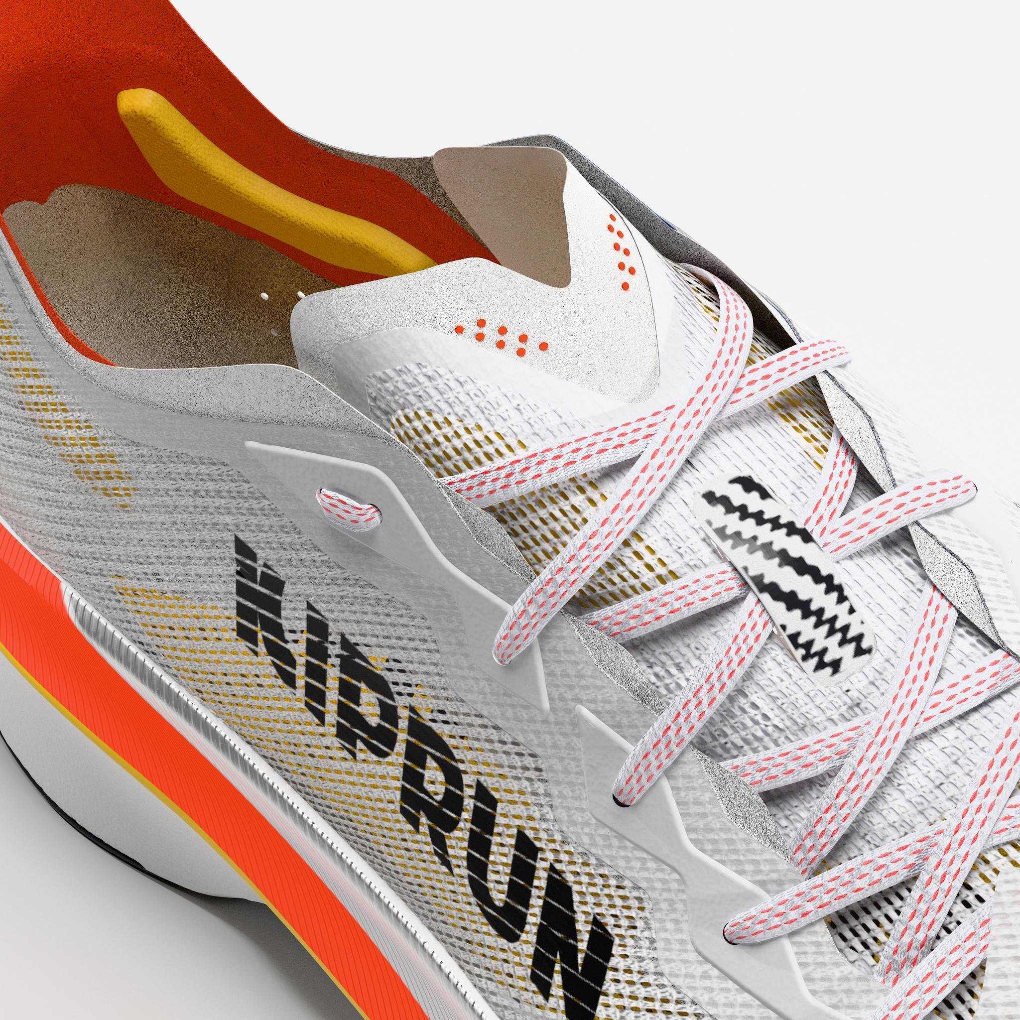Laufschuhe mit Carbonplatte Herren, Kiprun KD900 X LD 2 Weiss/Orange 8/9