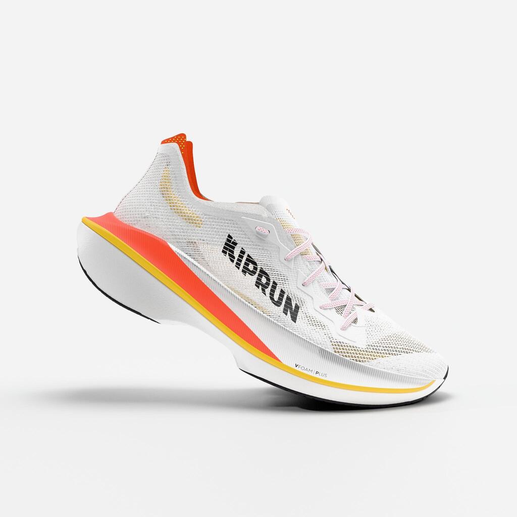 Pánska bežecká obuv s karbónovým plátom KD900 X LD 2 bielo-oranžová