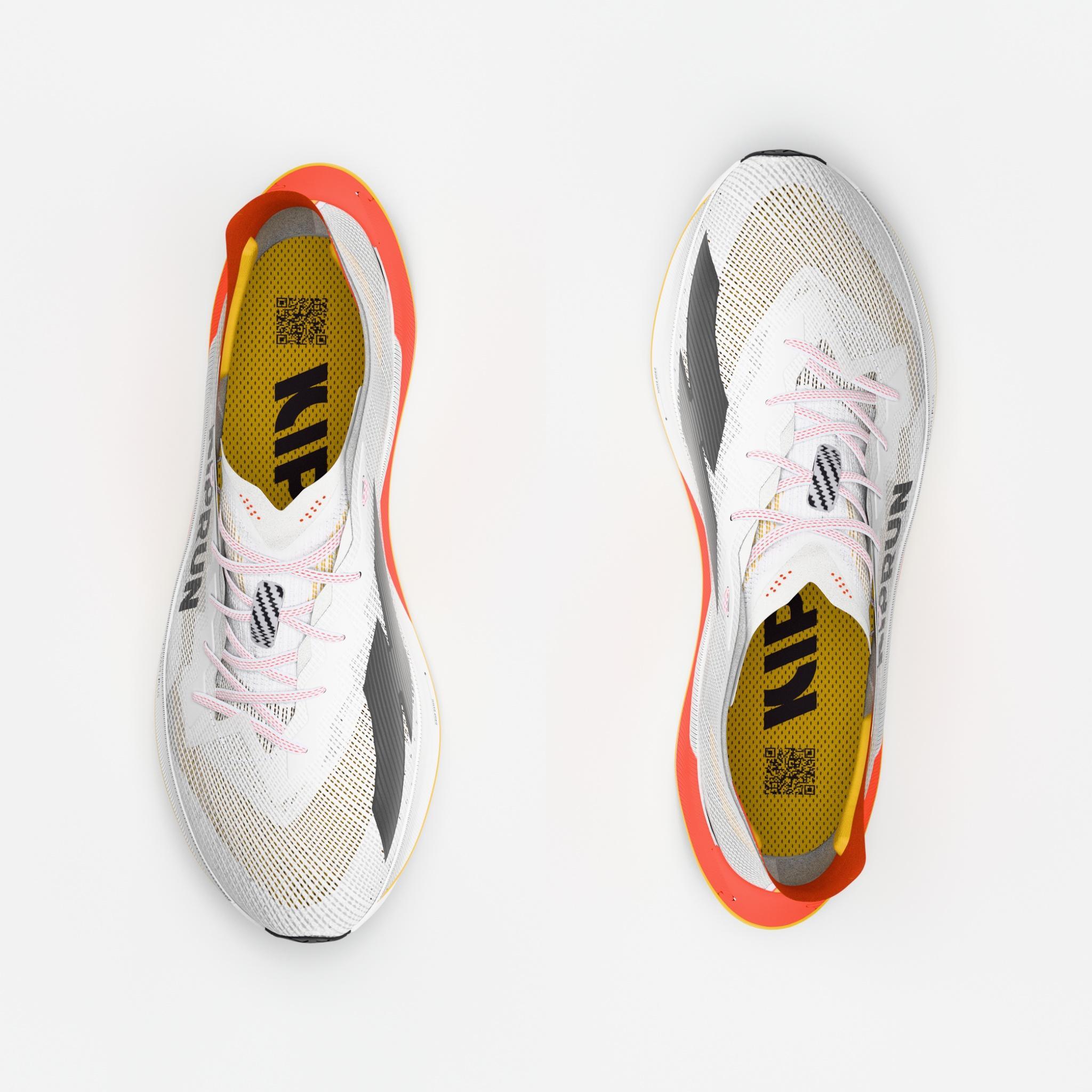 Laufschuhe mit Carbonplatte Herren, Kiprun KD900 X LD 2 Weiss/Orange 7/9