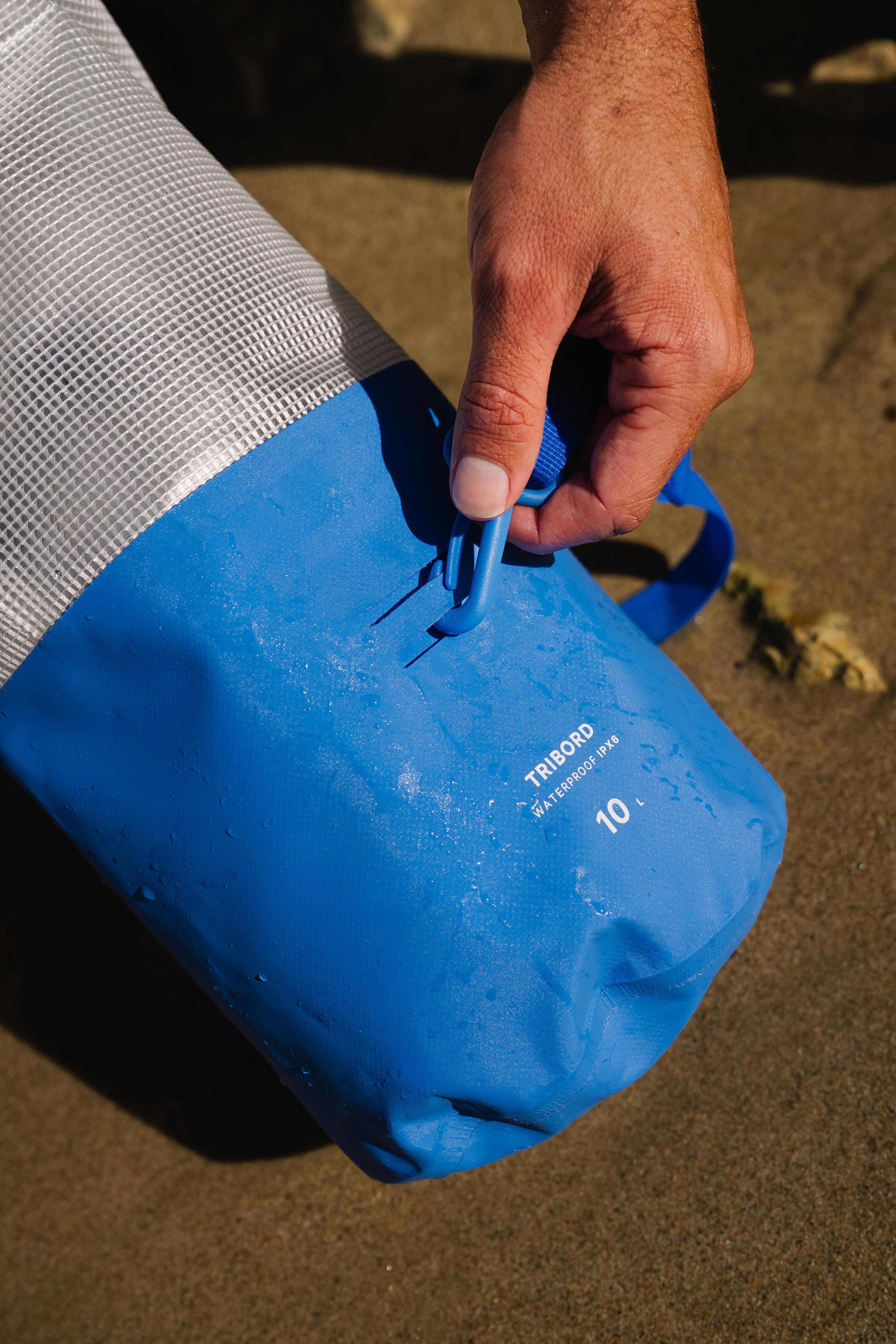 Sac tube étanche bi-matière 10L, BLEU 4/4