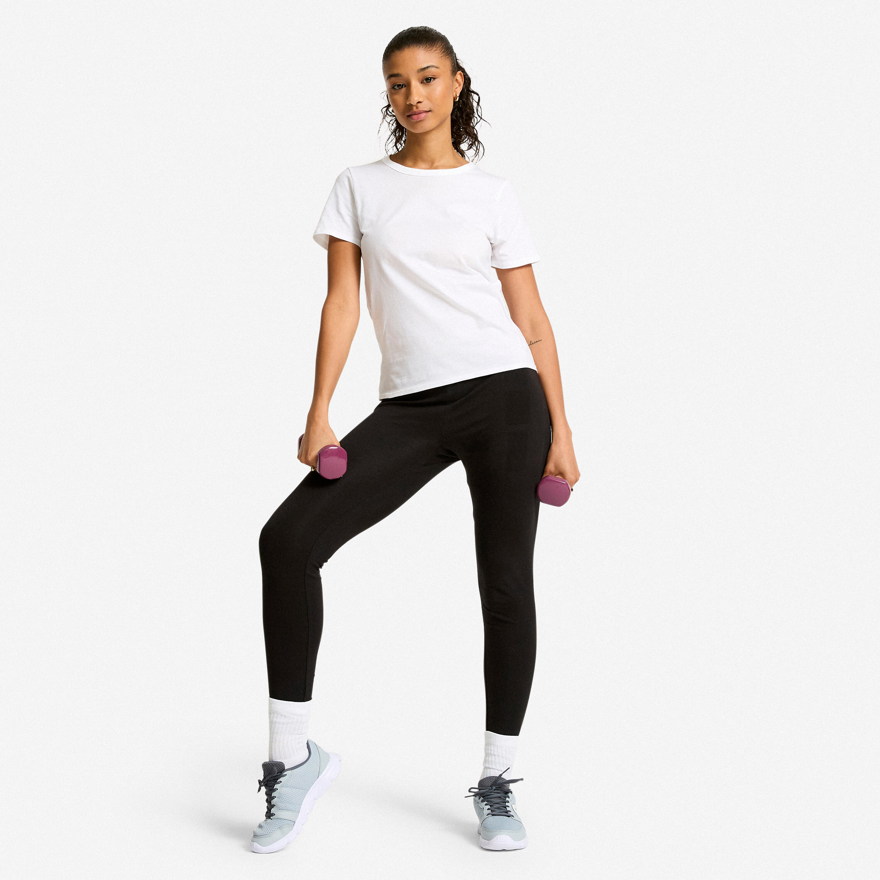 T-shirt de sport femme – 100 blanc 3/9