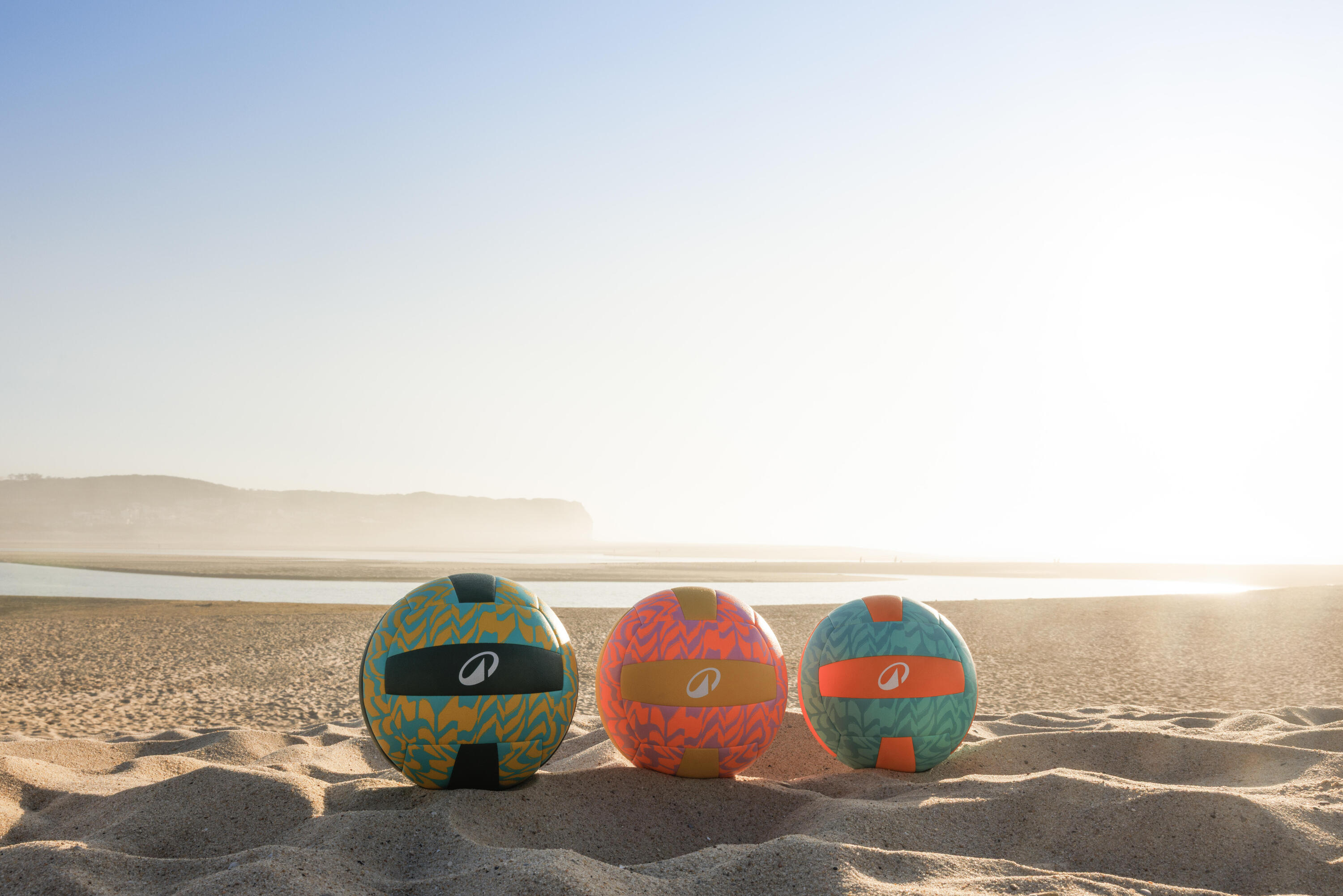 Ballon de beach volley, BV500 bleu clair orange 6/6