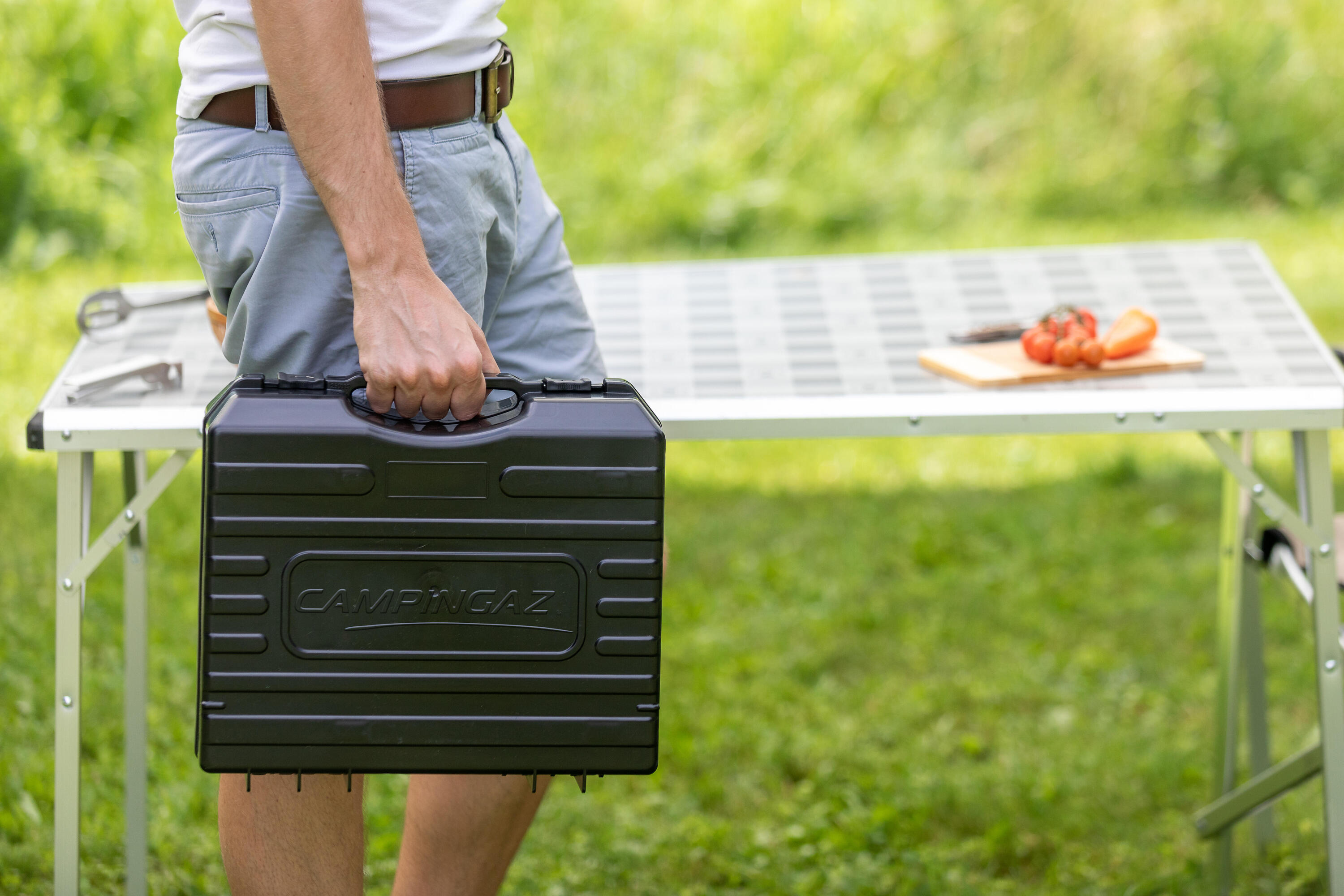 Réchaud de camping à gaz avec plaque de cuisson, Camp'Bistro 3 7/8