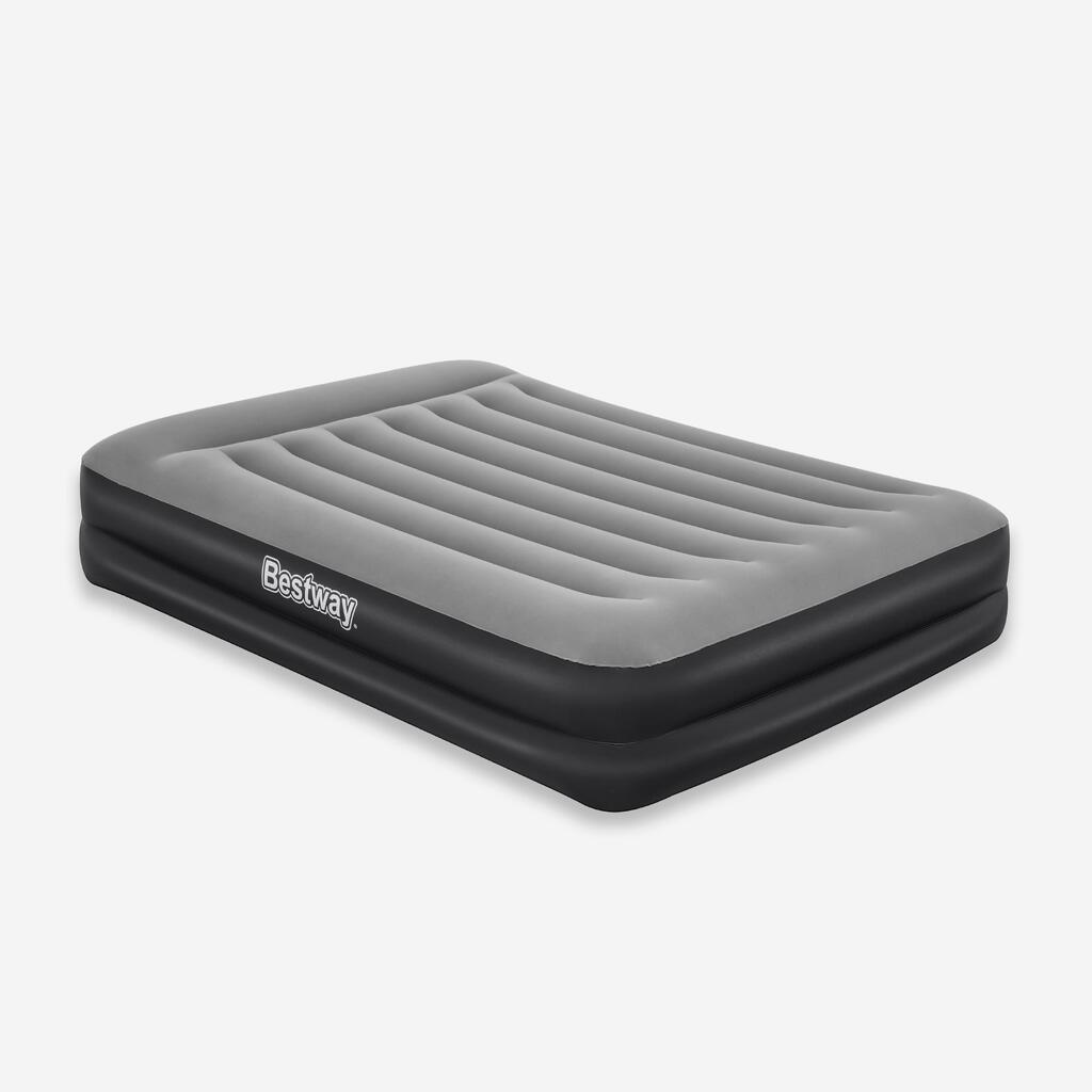 High inflatable mattress for two people, with built-in electric pump