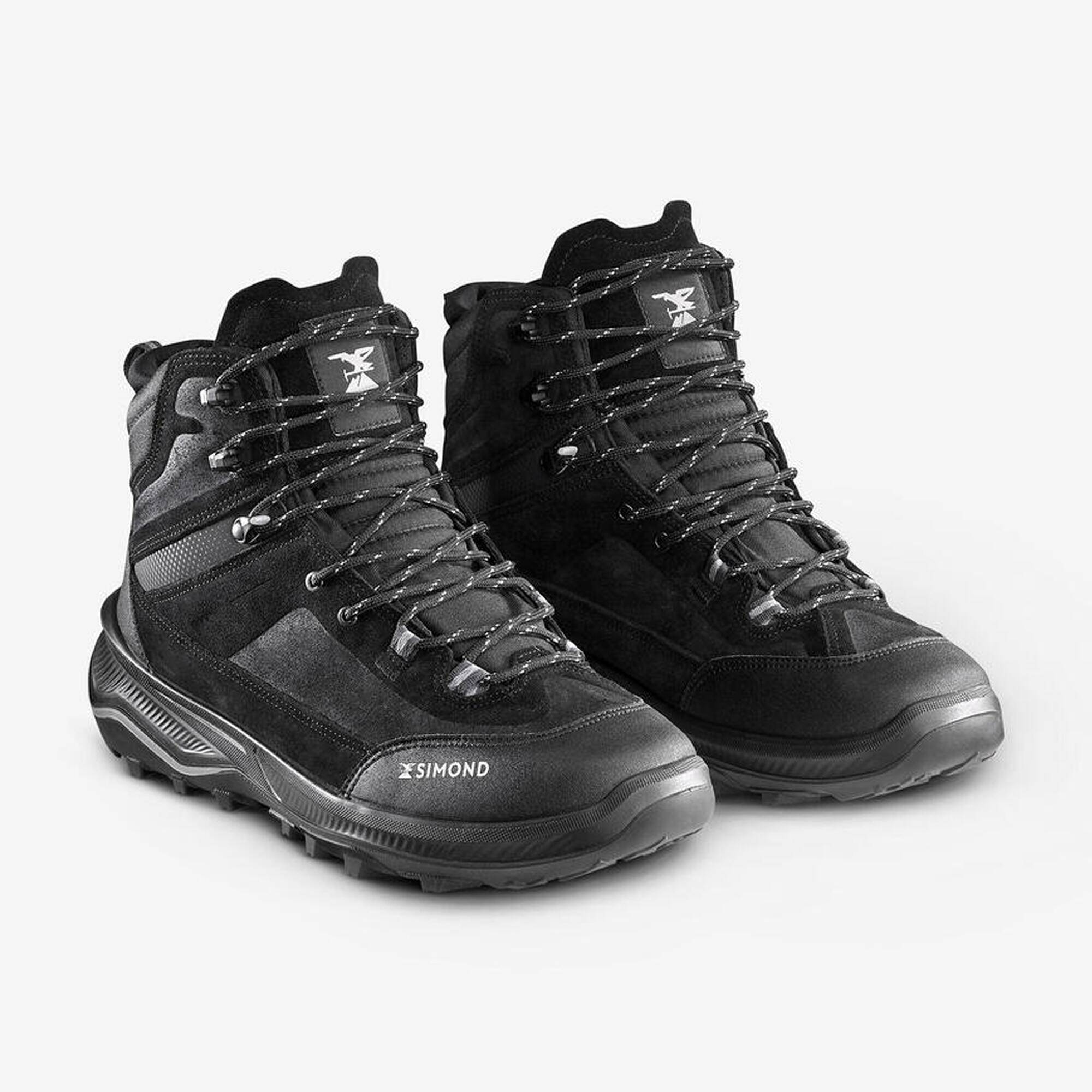 MEN's LEATHER HIGH TREKKING SHOES MT100 -  1
