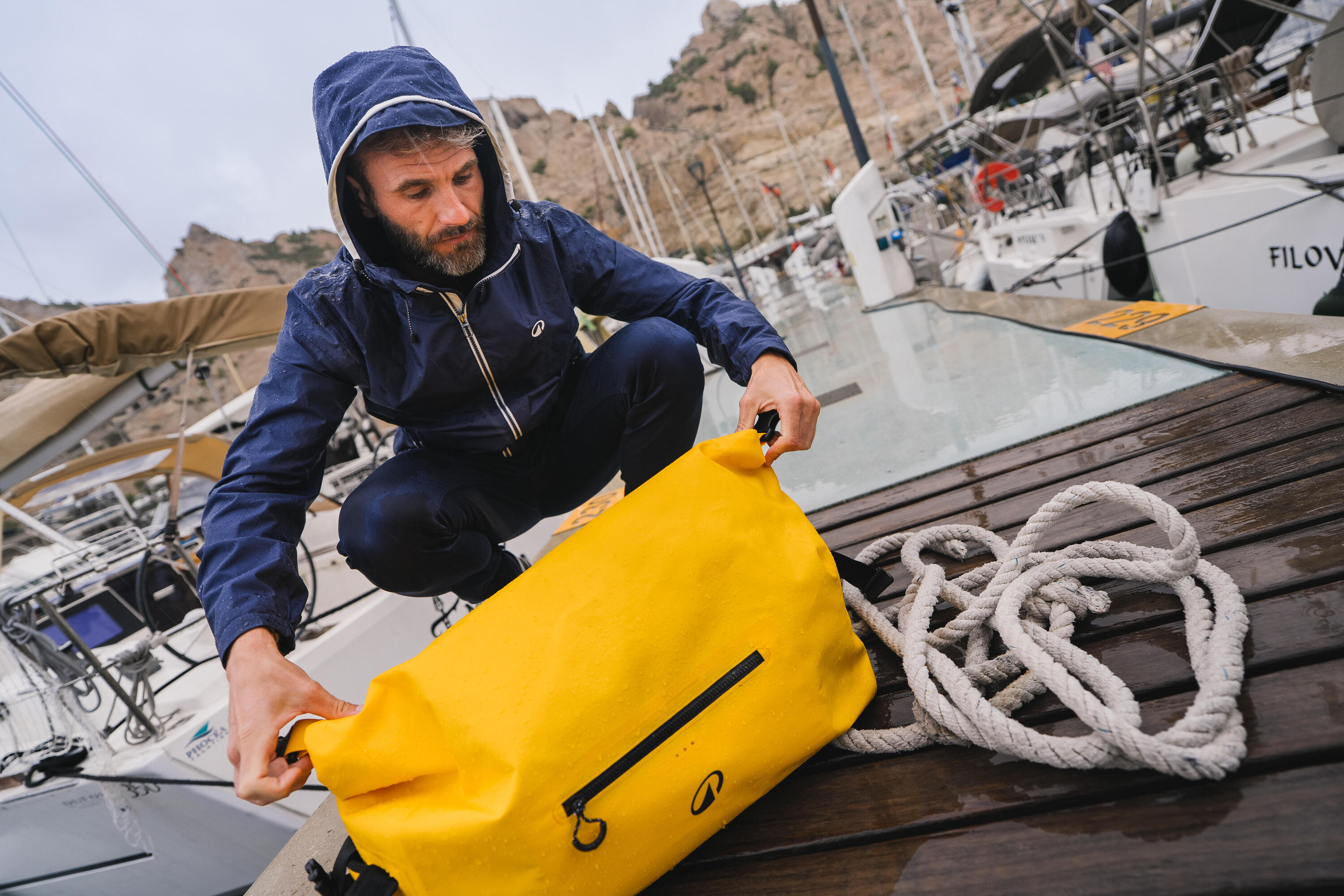 Sac de voyage étanche sports d’eau 40 L, IPX6 jaune 14/20