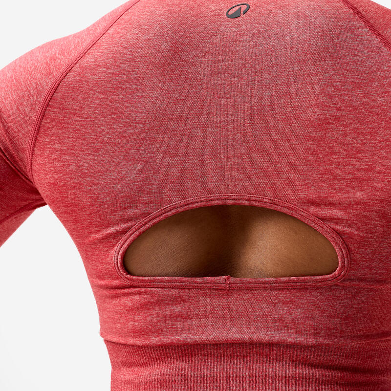 Bluză crop top Bodybuilding Roșu-Roz Damă