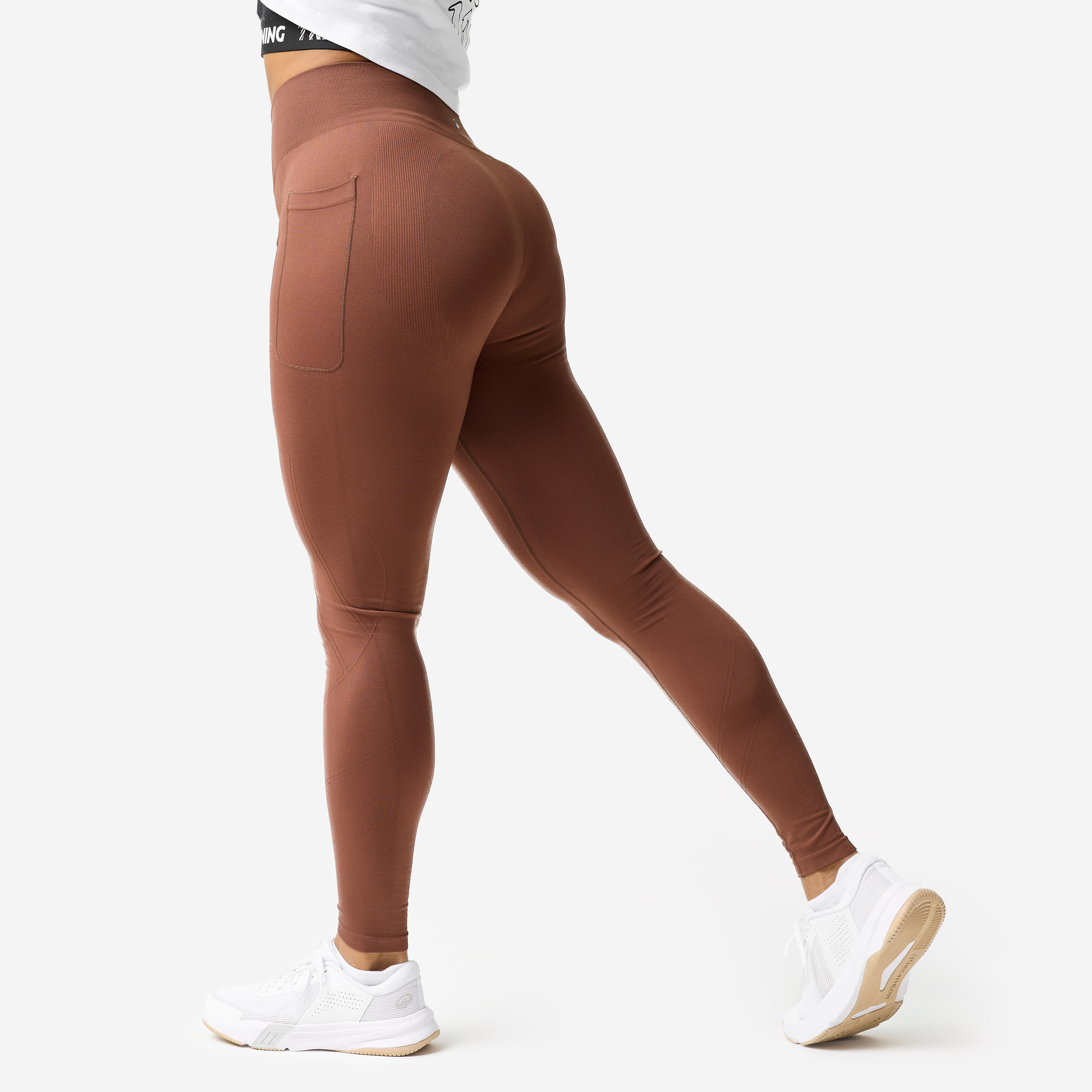 Gi&Gi Sportlegging voor dames, hoge taille, geribbeld, voor sportschool, yoga, fitness, vuilafstotend, geurremmend, ademend, licht, antistatisch., Grijs, L