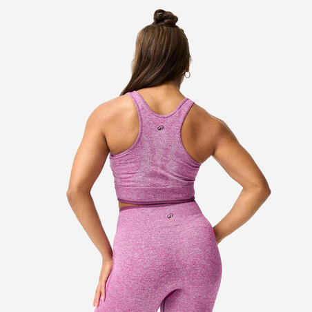 Топ жіночий для фітнесу безшовний темно-фіолетовий