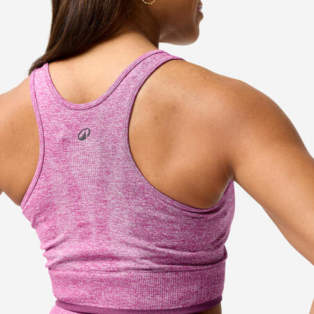 Топ жіночий для фітнесу безшовний темно-фіолетовий