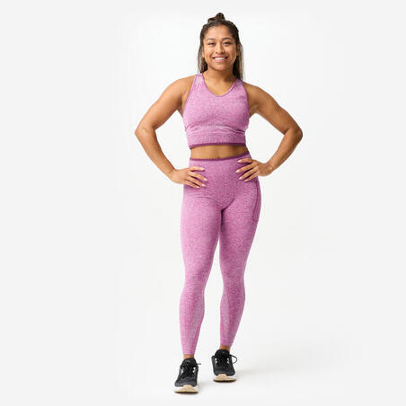 Топ жіночий для фітнесу безшовний темно-фіолетовий