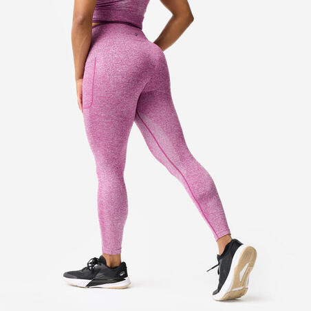 Легінси жіночі для фітнесу безшовні темно-фіолетові