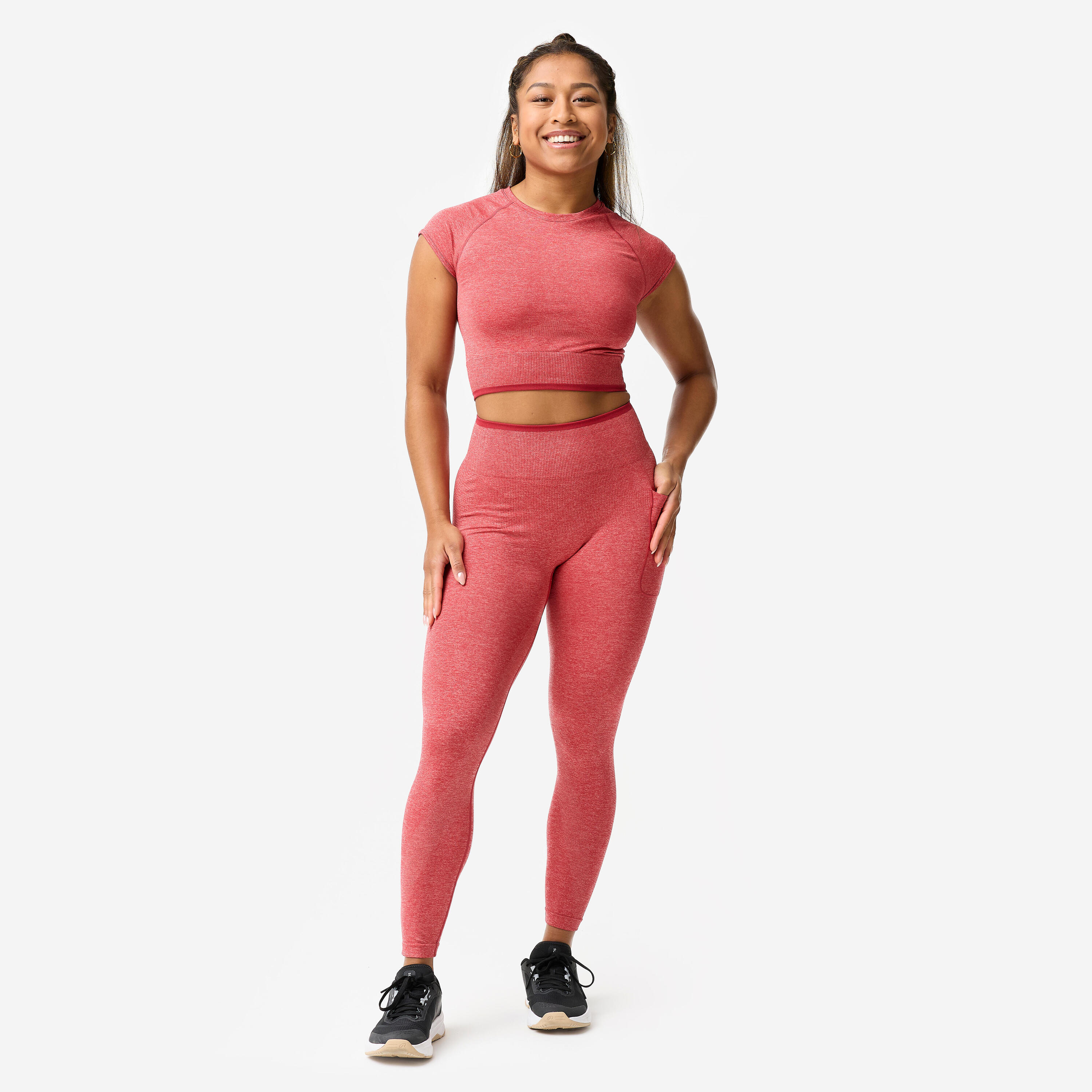 Haut court de musculation sans coutures femme 2/12