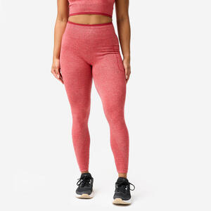 Leggings Musculación Mujer Rojo-Rosa Sin Costuras