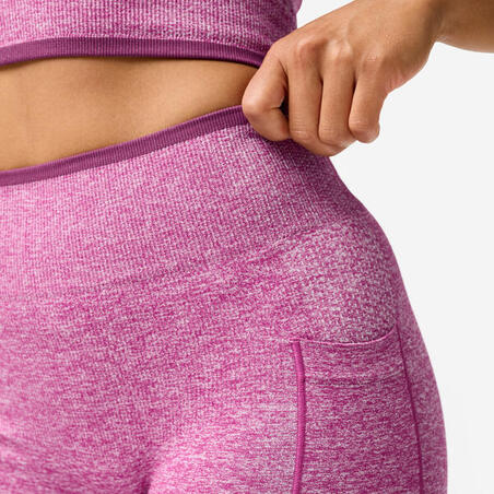 Легінси жіночі для фітнесу безшовні темно-фіолетові