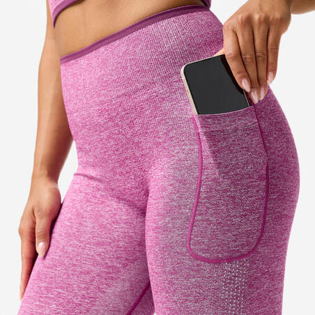 Легінси жіночі для фітнесу безшовні темно-фіолетові