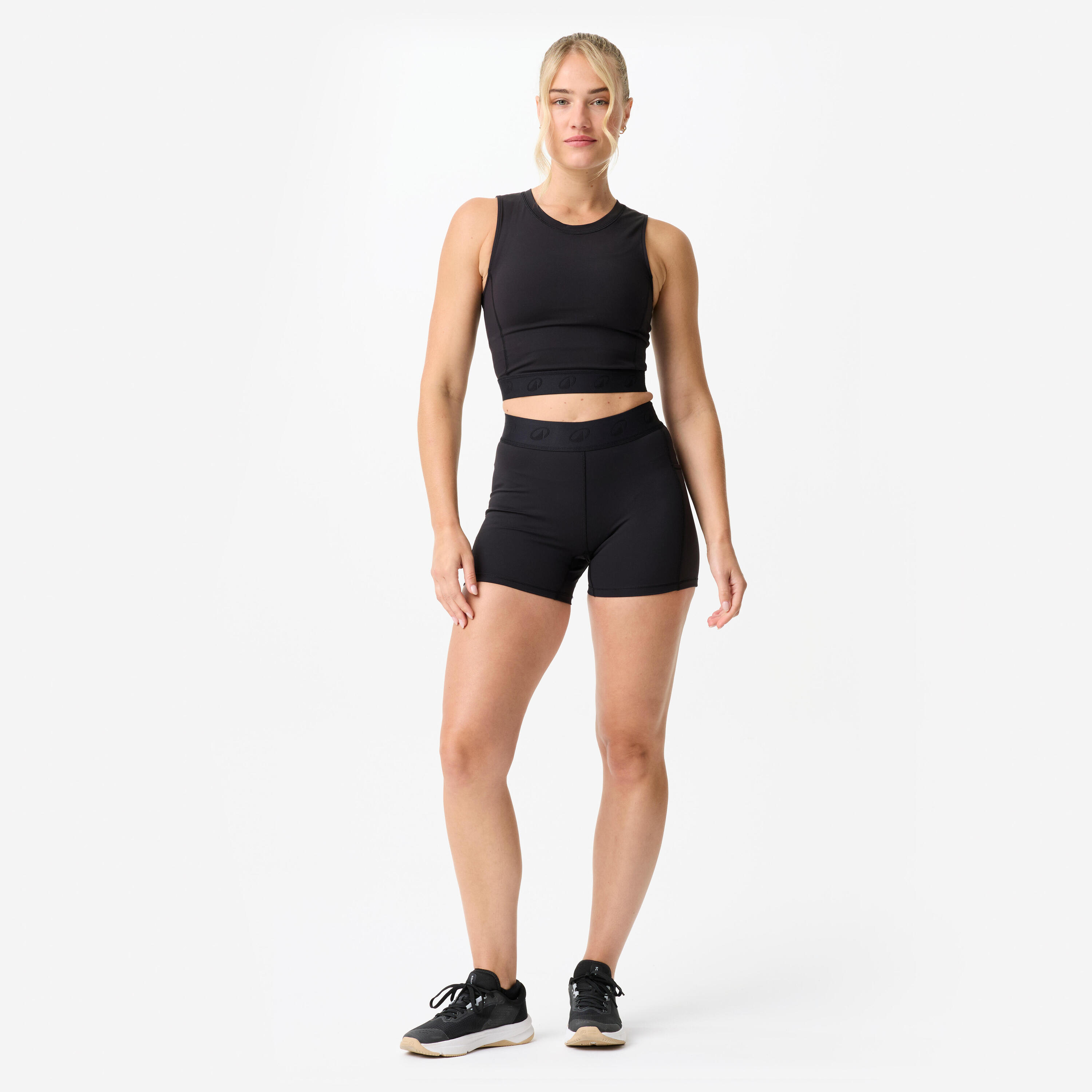 Haut court de sport élastique à la taille femme 2/12