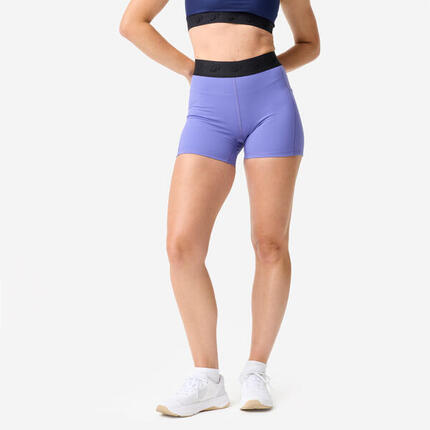 Short de fitness training avec ceinture élastiquée, noir