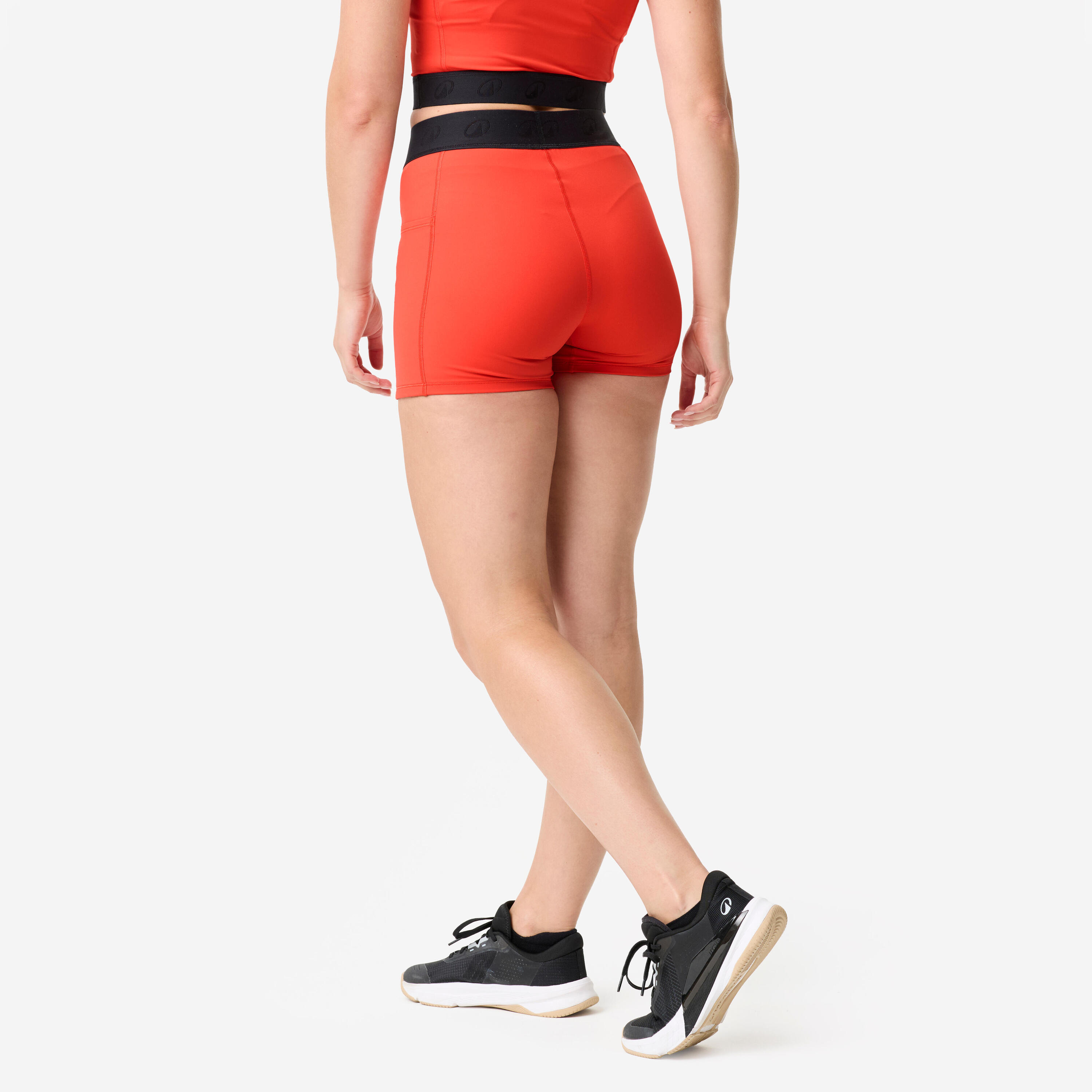 Short d'entraînement avec ceinture élastique et poche latérale femme 4/8