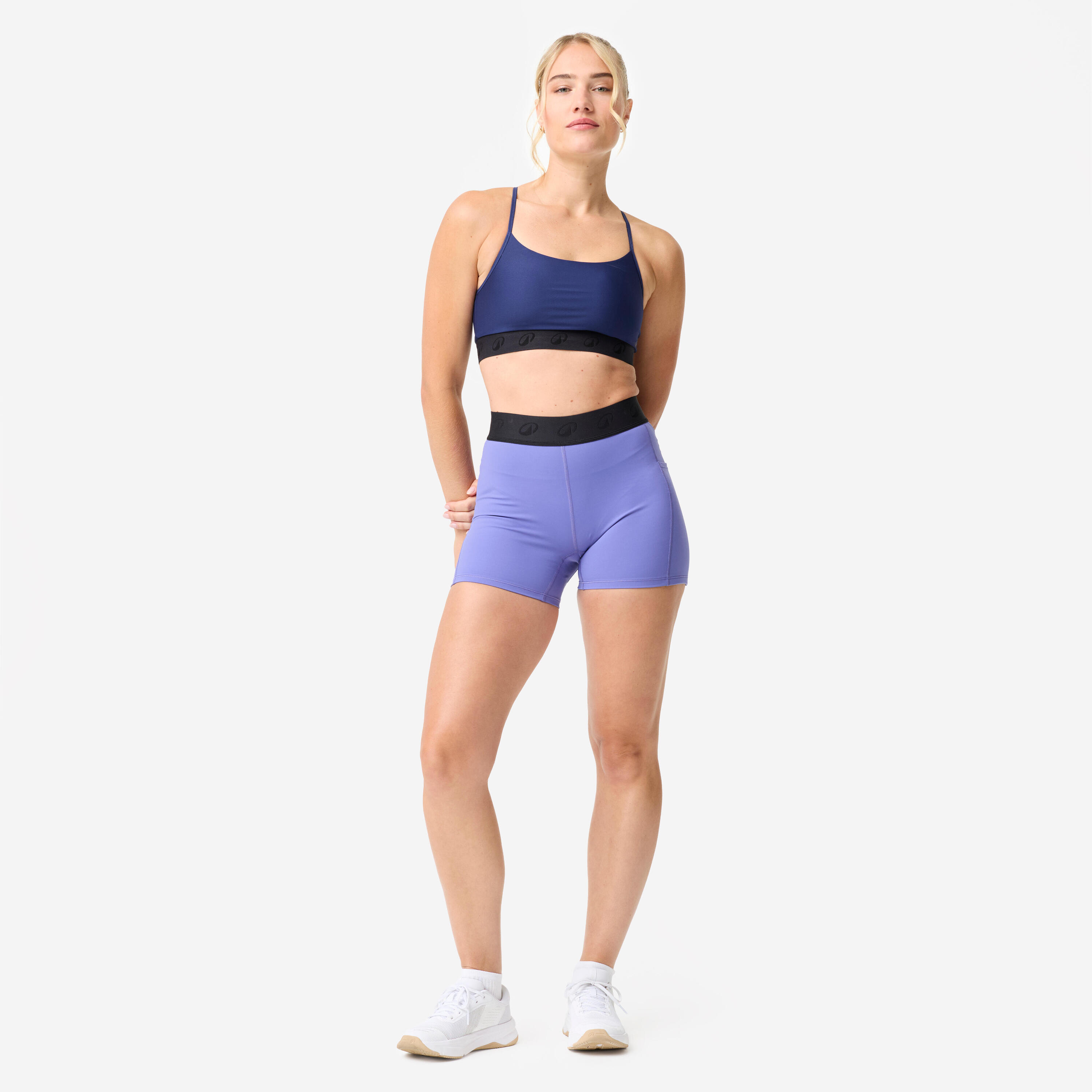 Short d'entraînement avec ceinture élastique et poche latérale femme 2/8