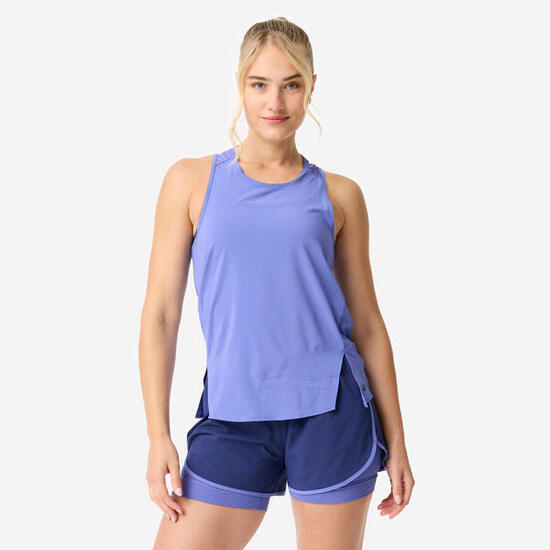Débardeur de sport fluide et respirant femme, violet foncé