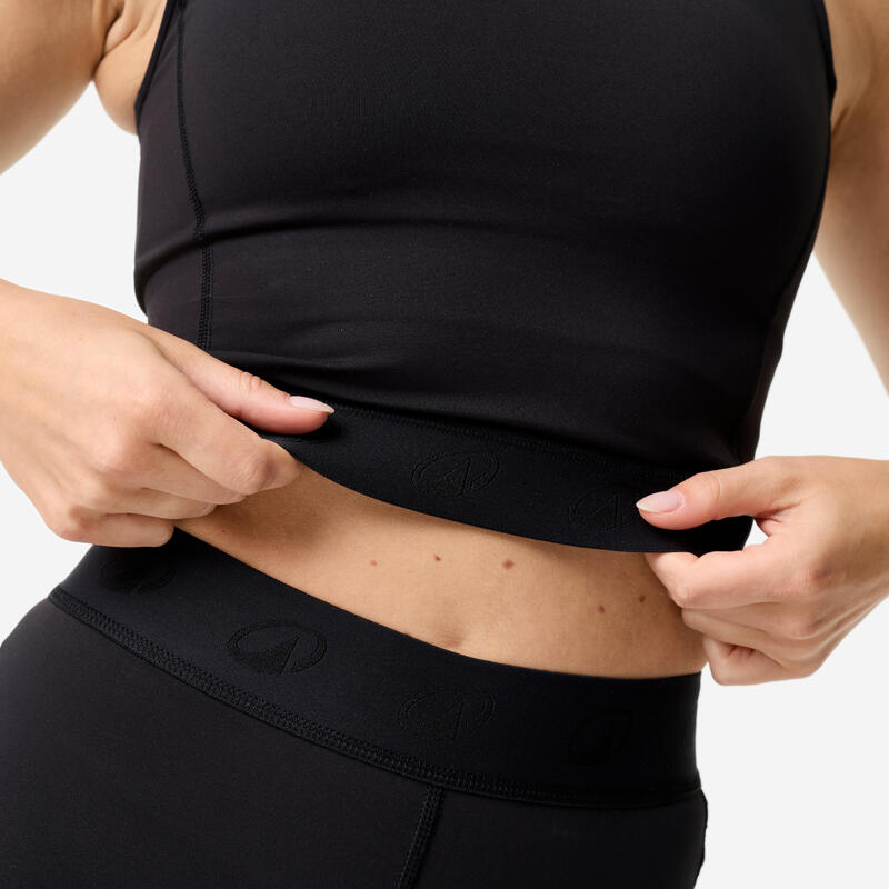 Kadın Crop Top Spor Tişörtü - Siyah
