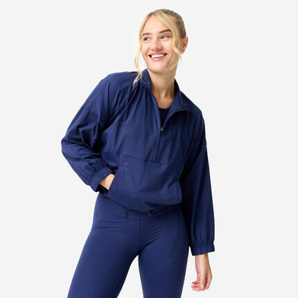Swea-shirt de sport léger sans capuche femme, bleu marine