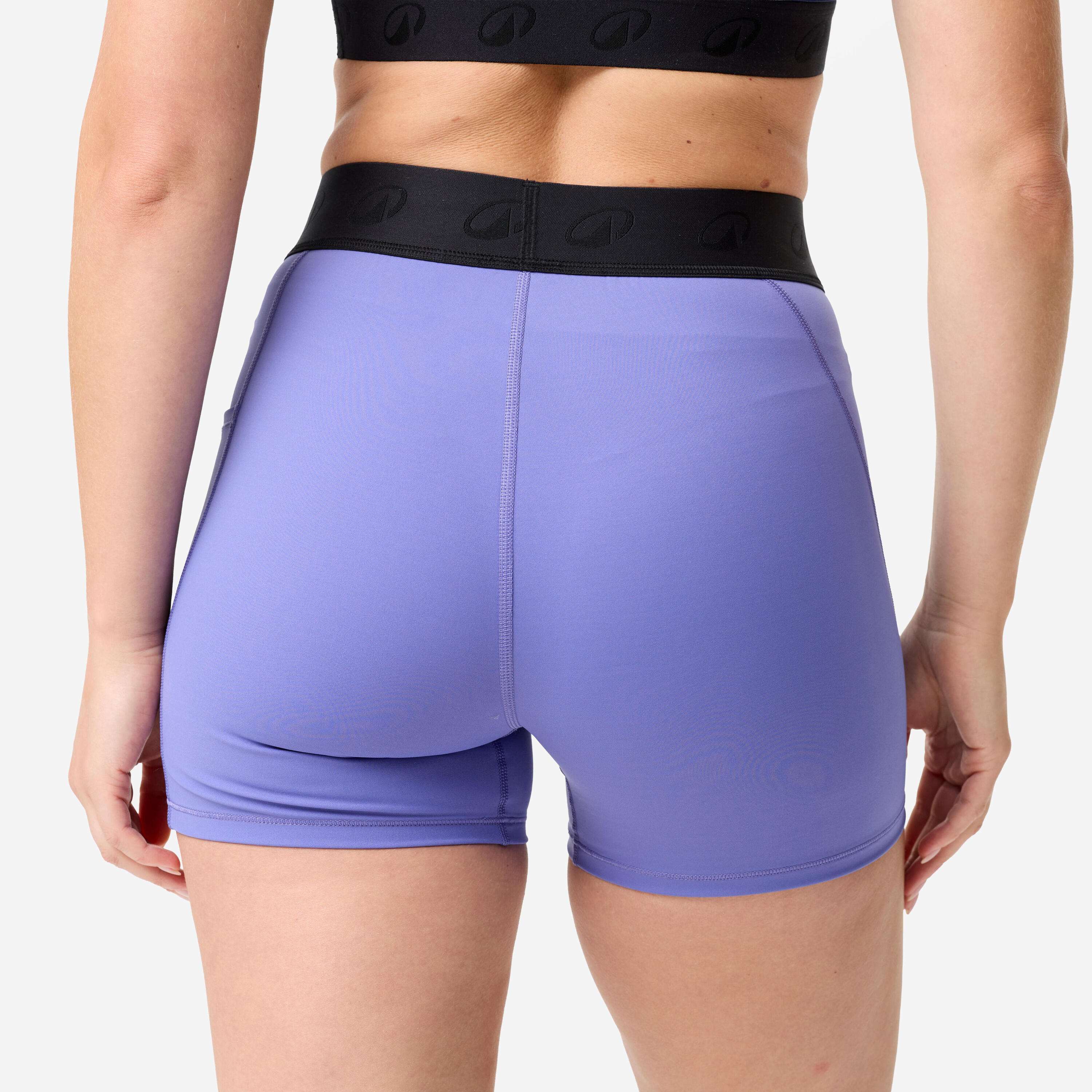 Short d'entraînement avec ceinture élastique et poche latérale femme 6/8
