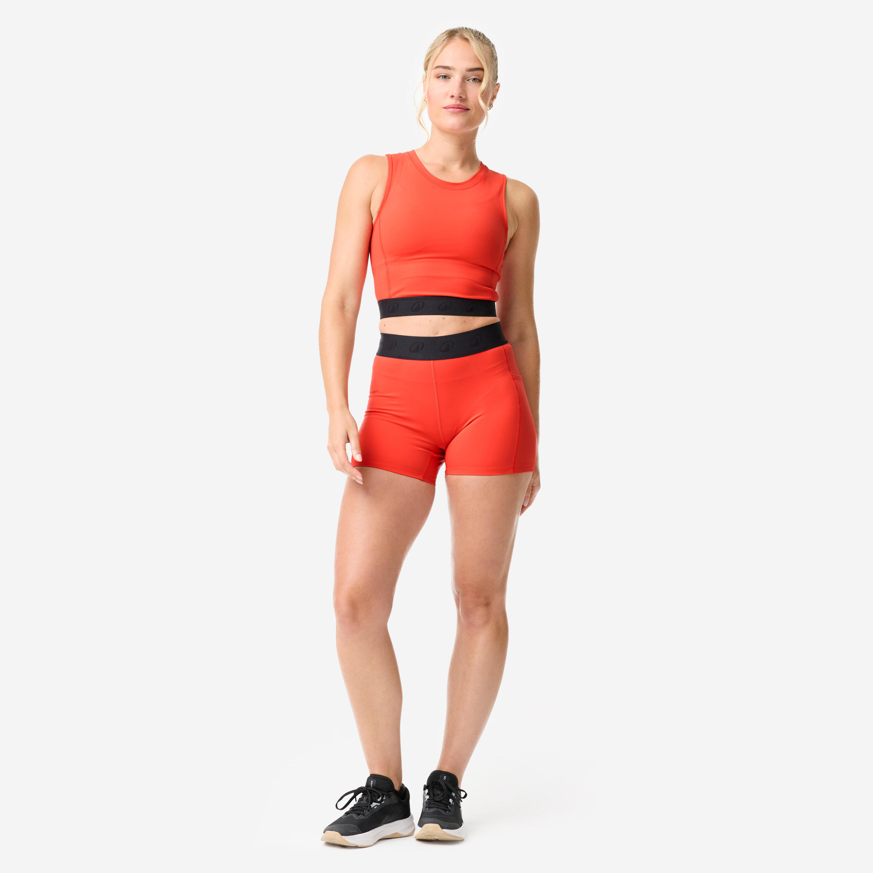 Short d'entraînement avec ceinture élastique et poche latérale femme 2/8