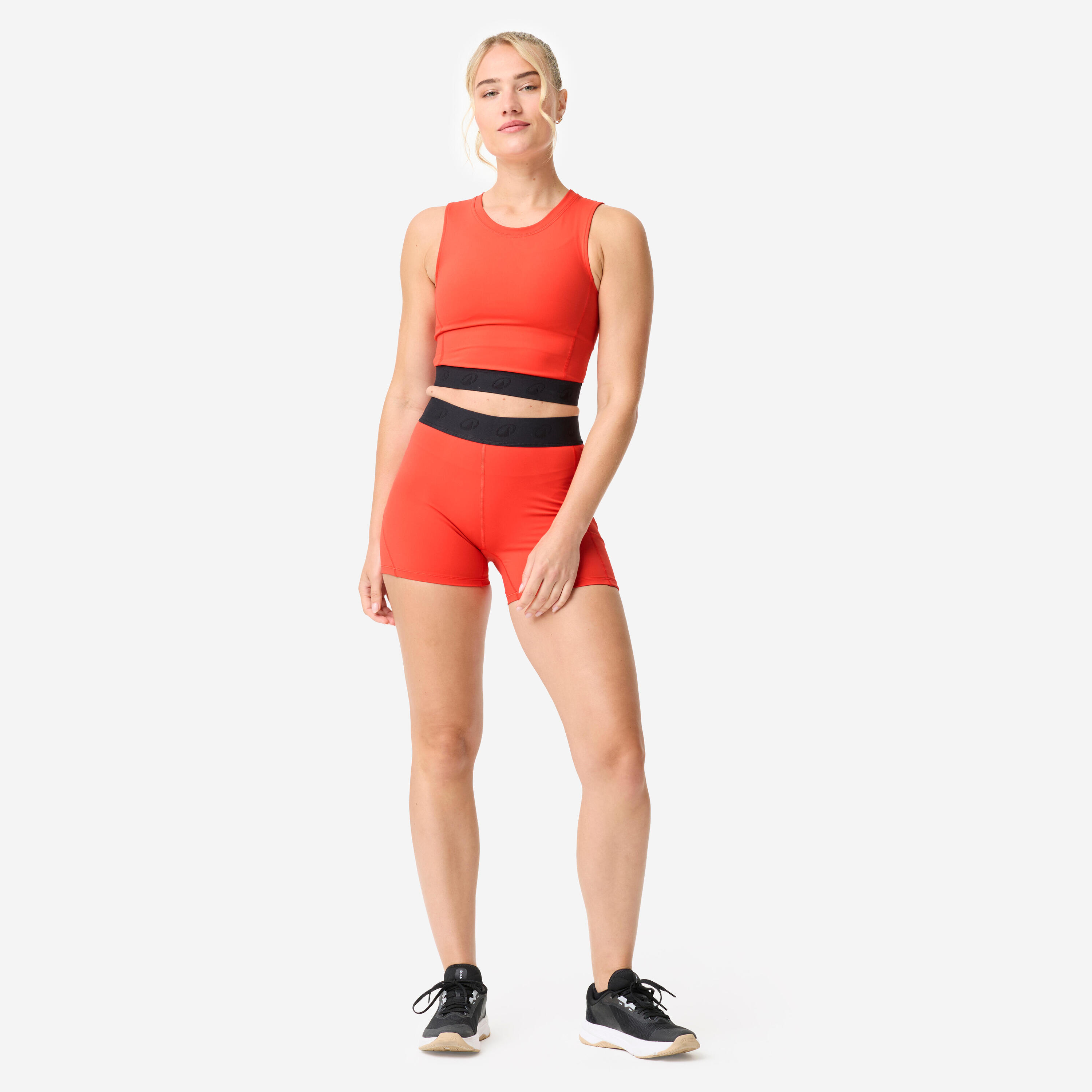 Haut court de sport élastique à la taille femme 2/6