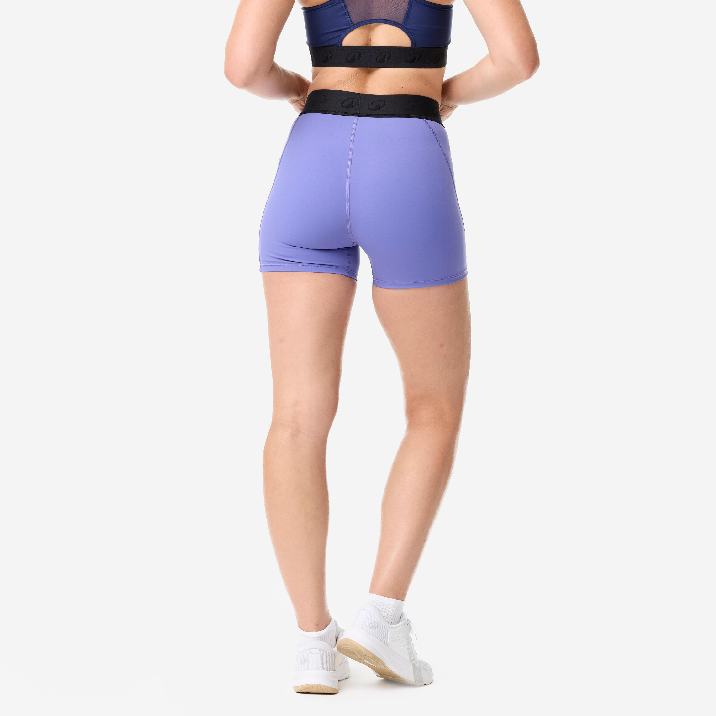 Short d'entraînement avec ceinture élastique et poche latérale femme 4/8