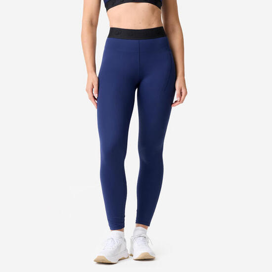 Legging training ceinture élastiquée femme, bleu marine