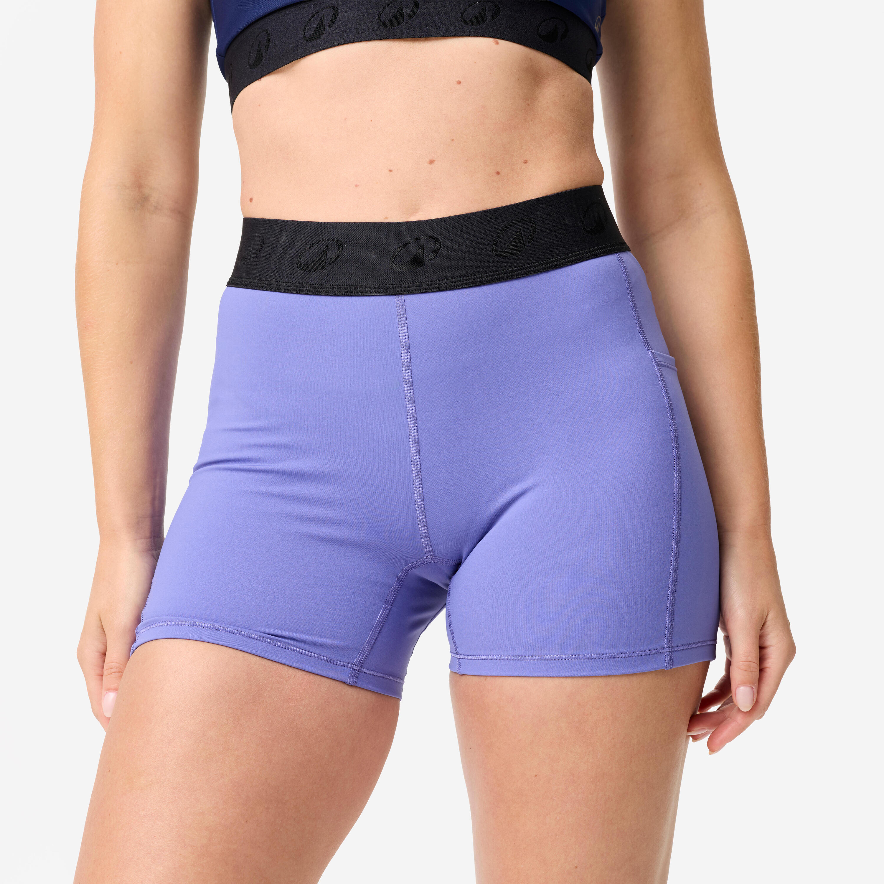 Short d'entraînement avec ceinture élastique et poche latérale femme 5/8