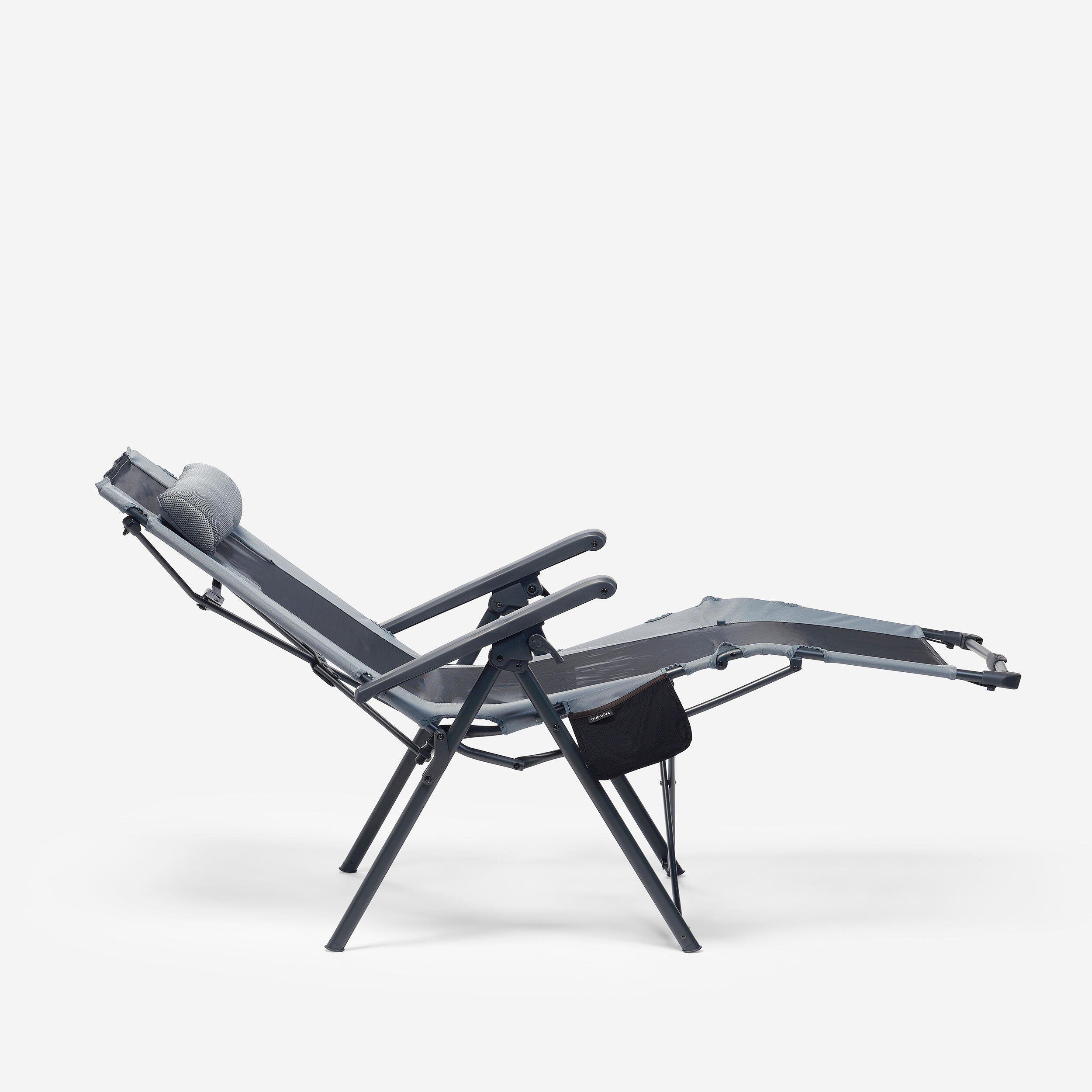 Fauteuil long de camping pliant et matelassé avec appui-tête - QUECHUA