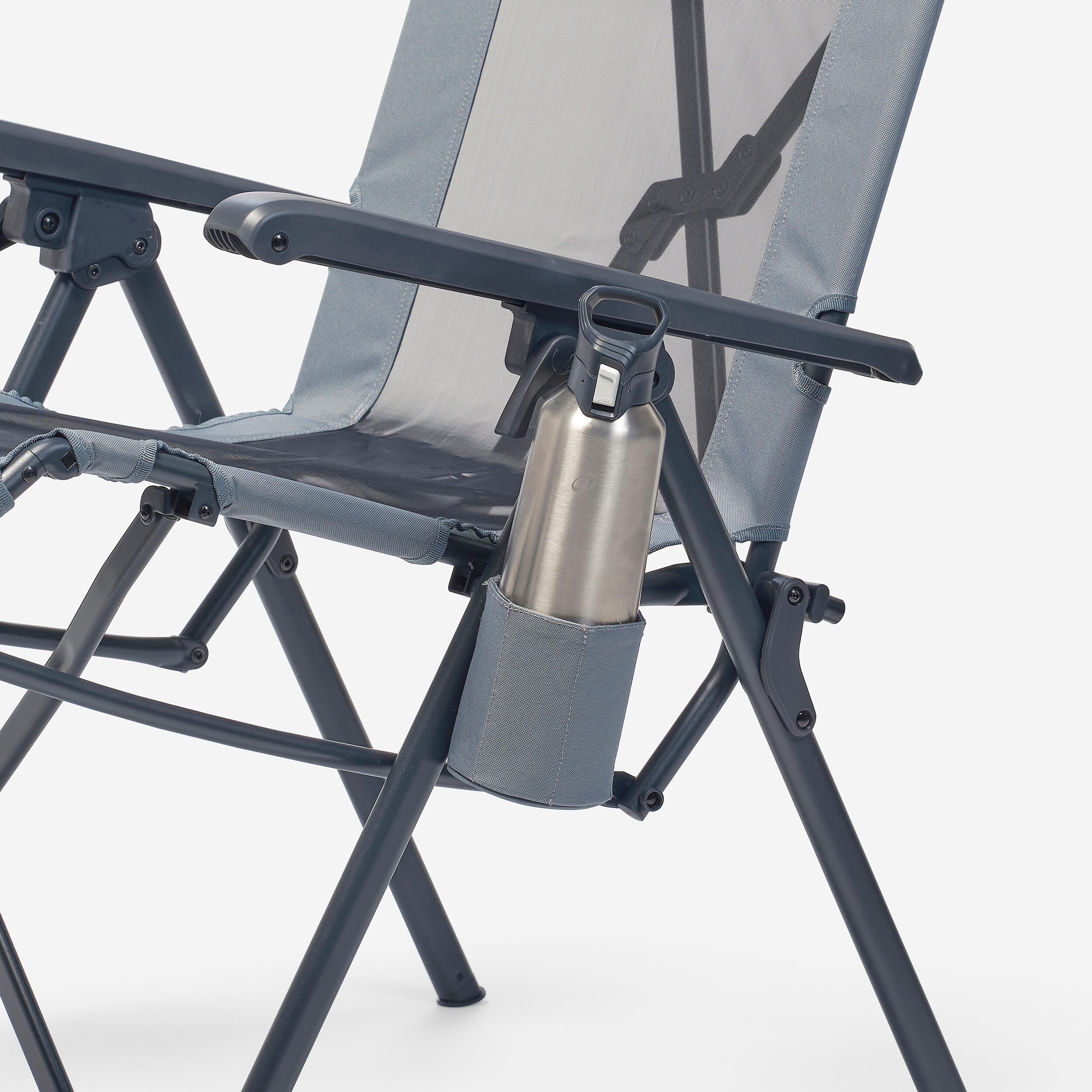 Fauteuil long de camping pliant et matelassé avec appui-tête - QUECHUA