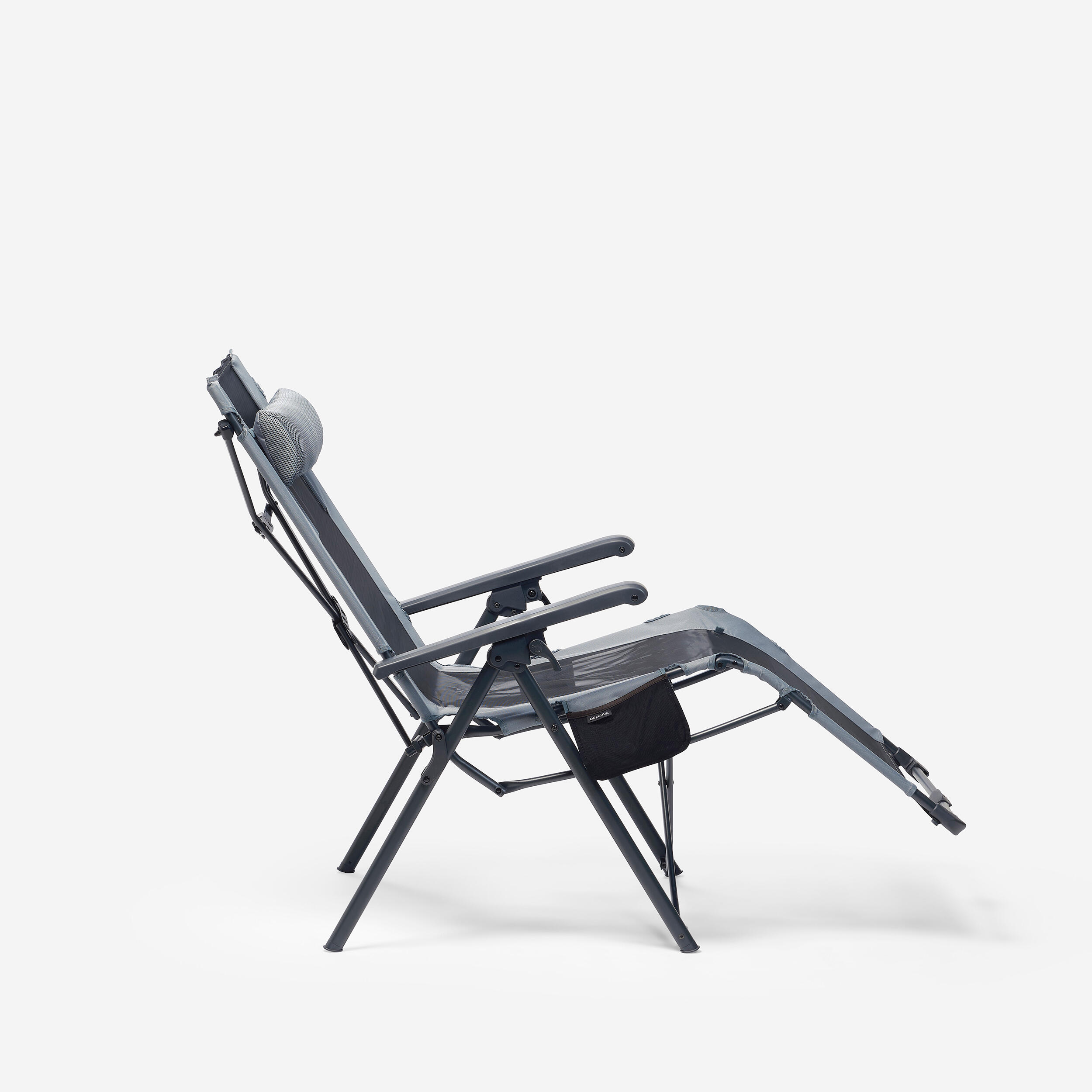 Fauteuil long de camping pliant et matelassé avec appui-tête - QUECHUA