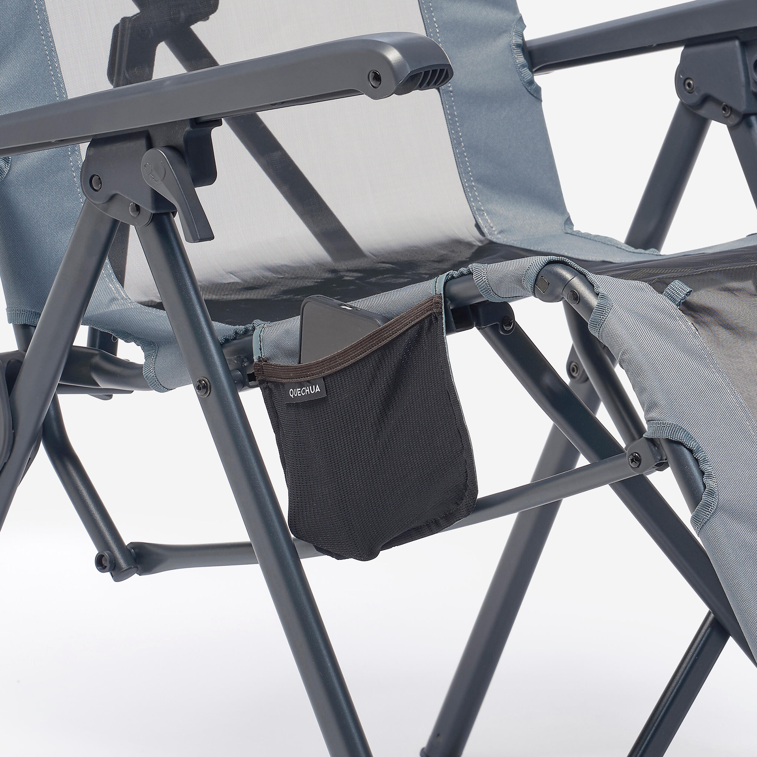 Fauteuil long de camping pliant et matelassé avec appui-tête - QUECHUA