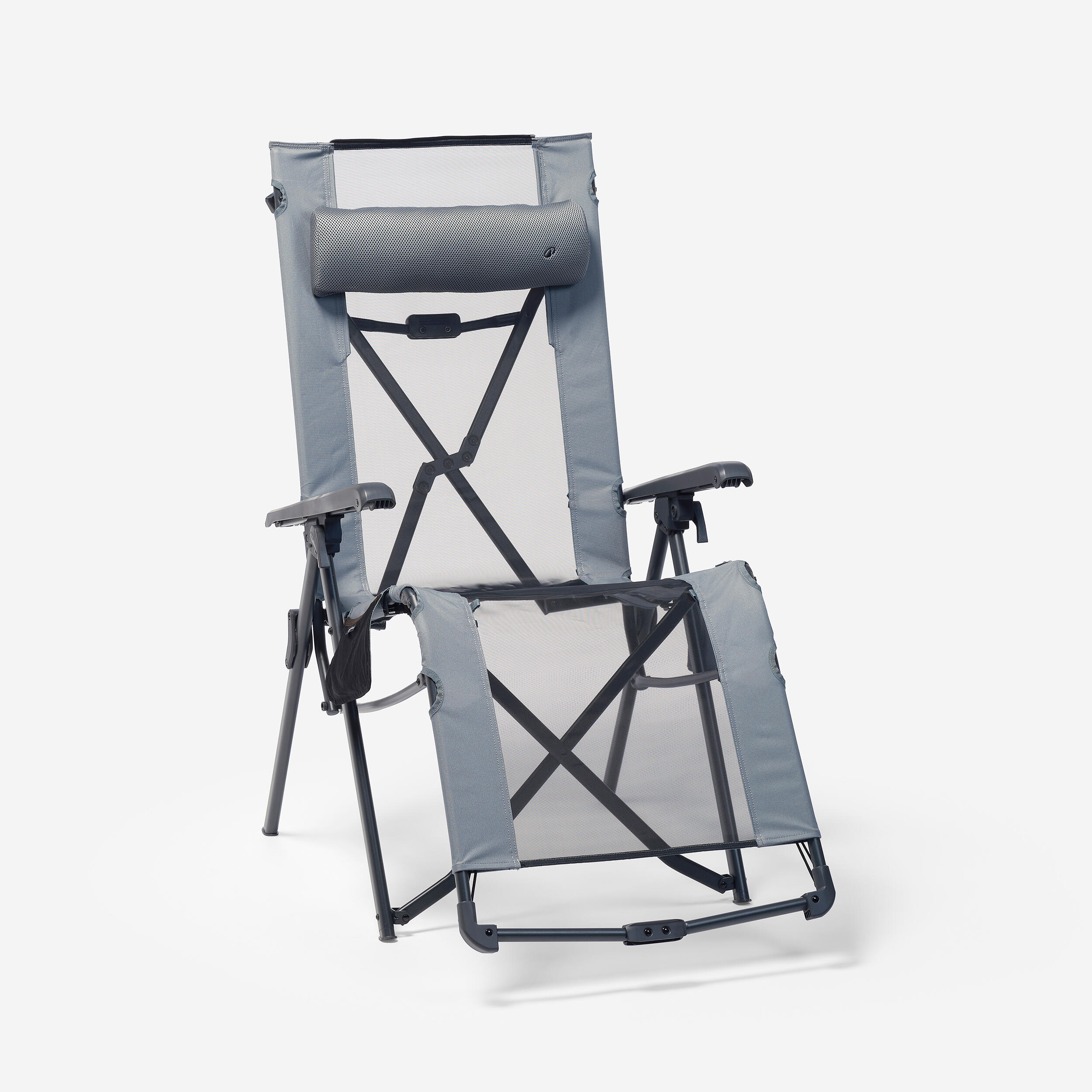 Fauteuil long de camping pliant et matelassé avec appui-tête - QUECHUA