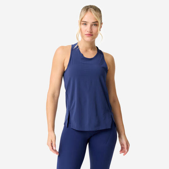 Débardeur de sport fluide et respirant femme, bleu marine