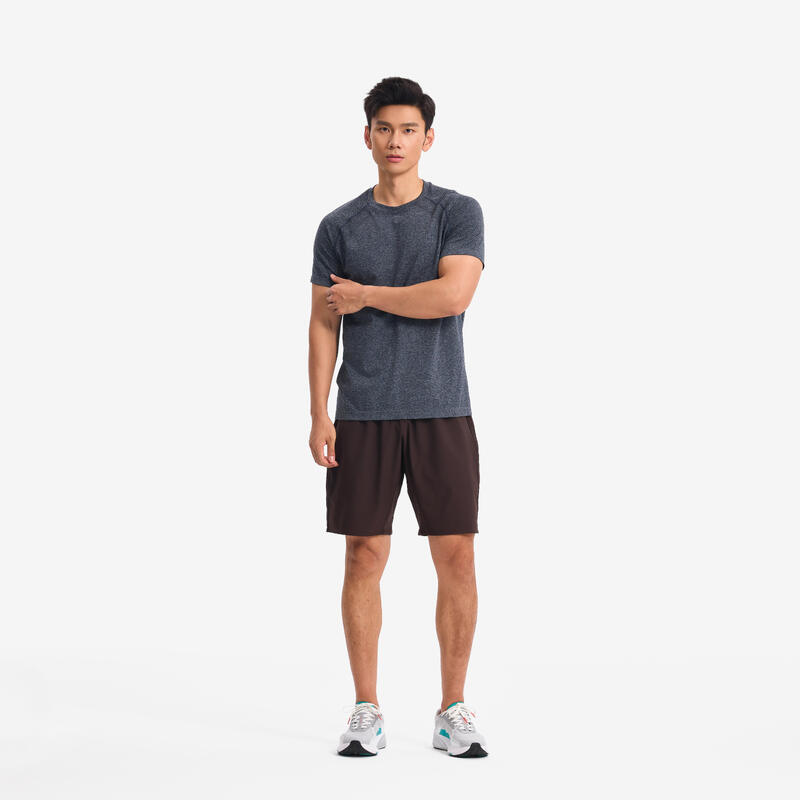 Pantalon scurt fitness cardio training 500 Maro Bărbați