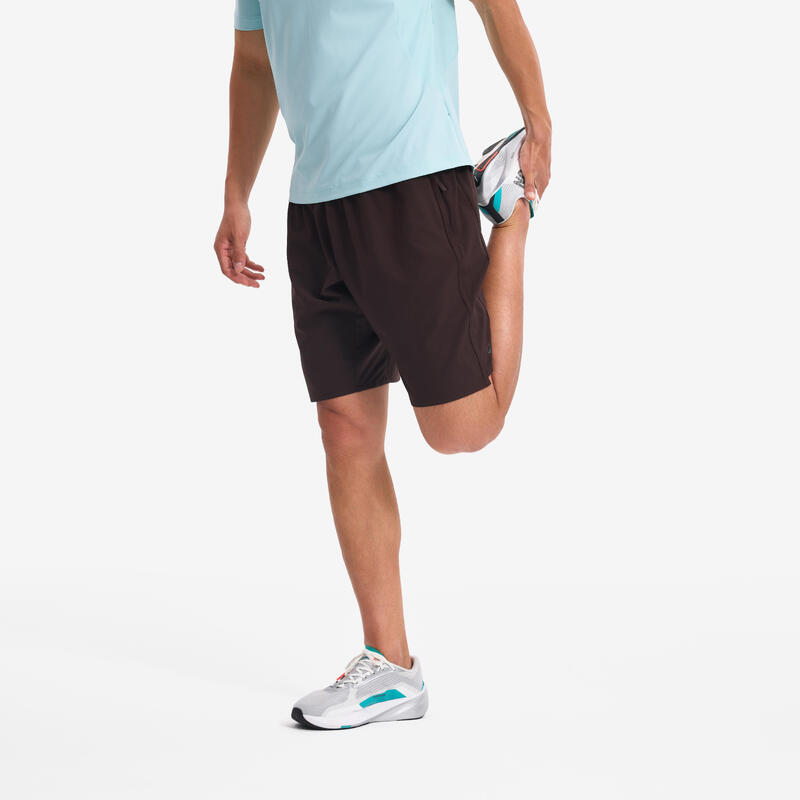 Pantalon scurt fitness cardio training 500 Maro Bărbați
