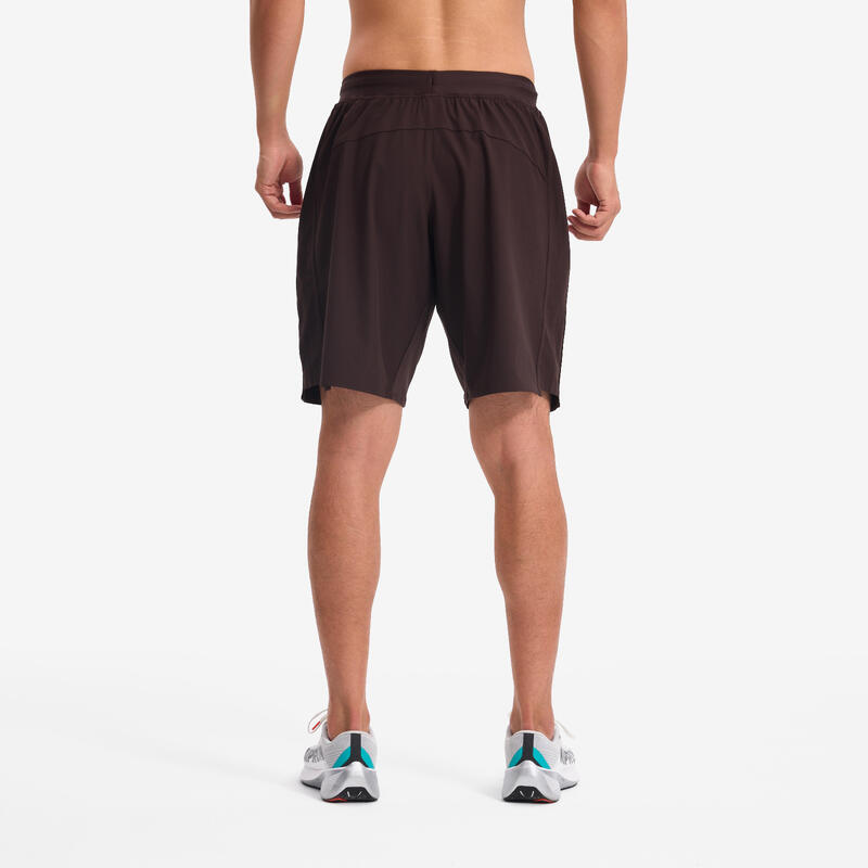 Pantalon scurt fitness cardio training 500 Maro Bărbați