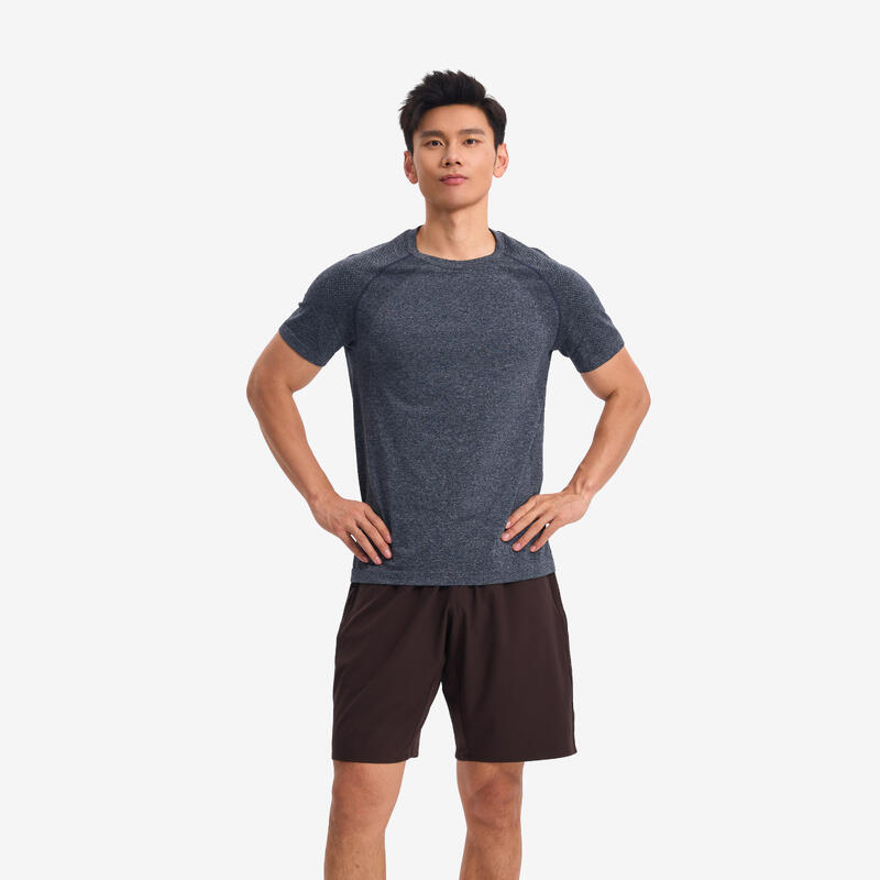 Pantalon scurt fitness cardio training 500 Maro Bărbați
