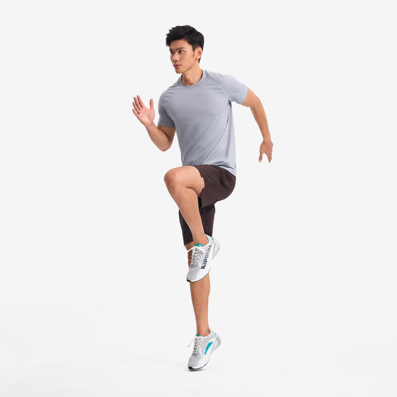 Pantalon scurt fitness cardio training 500 Maro Bărbați
