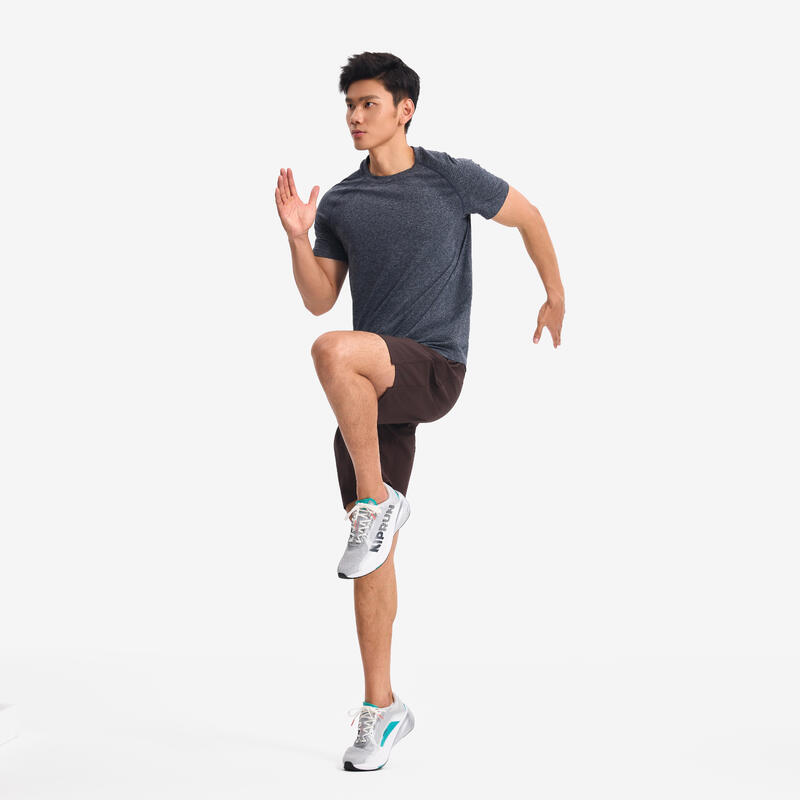 Pantalon scurt fitness cardio training 500 Maro Bărbați